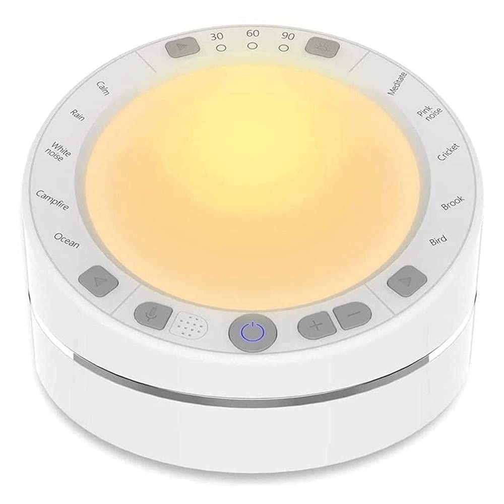 SMALK White Noise Machine with Night Light - 10 Soothing Sounds for Baby & Adult Sleep, Portable Sound Machine with Timer | Perfect for Nursery, Office, Travel & Meditation
