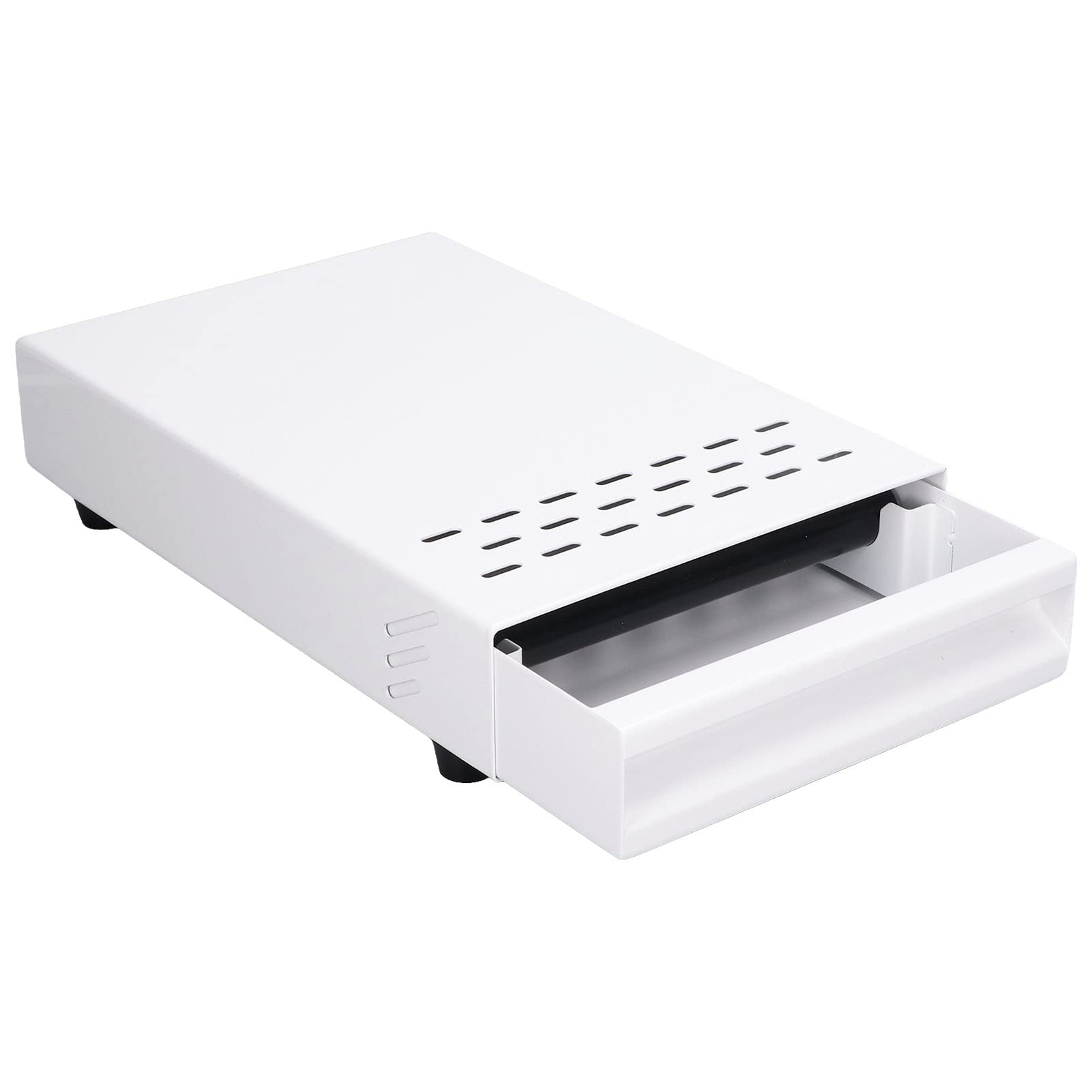 Premium Stainless Steel Coffee Knock Box with Drawer - Thickened Durable Design for Espresso Grounds - Perfect for Home Baristas & Coffee Shops (White) - Ideal for Espresso Machines & Coffee Brewing Stations