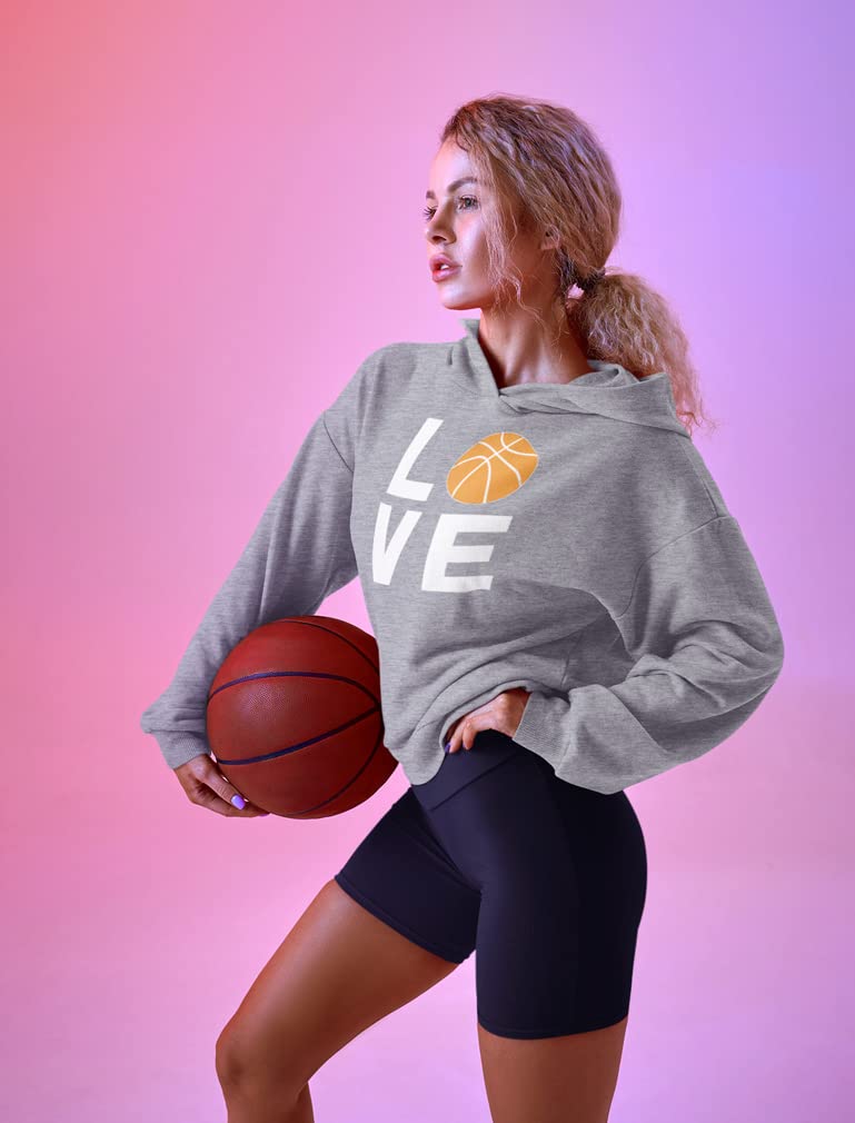 Tstars Love Basketball Hoodie for Women & Teen Girls - Gifts for Coaches, Fans & Players - Soft & Comfortable Sweatshirt Hoodies - Perfect for Game Day, Practice & Casual Wear