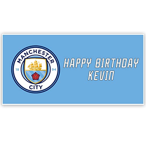 Manchester City FC Personalized Birthday Banner - Custom Soccer Party Decor for Fans - Perfect for Birthday Celebrations & Game Day Parties