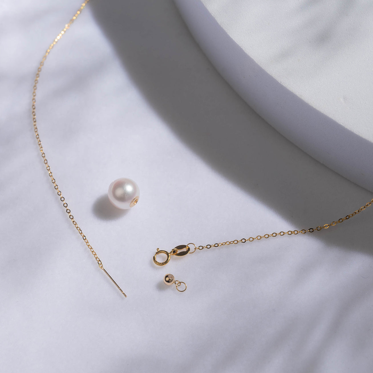 18K Gold Interchangeable 8-8.5MM Akoya Pearl Necklace | Elegant Jewelry Gift for Women | Perfect for Weddings, Anniversaries & Special Occasions