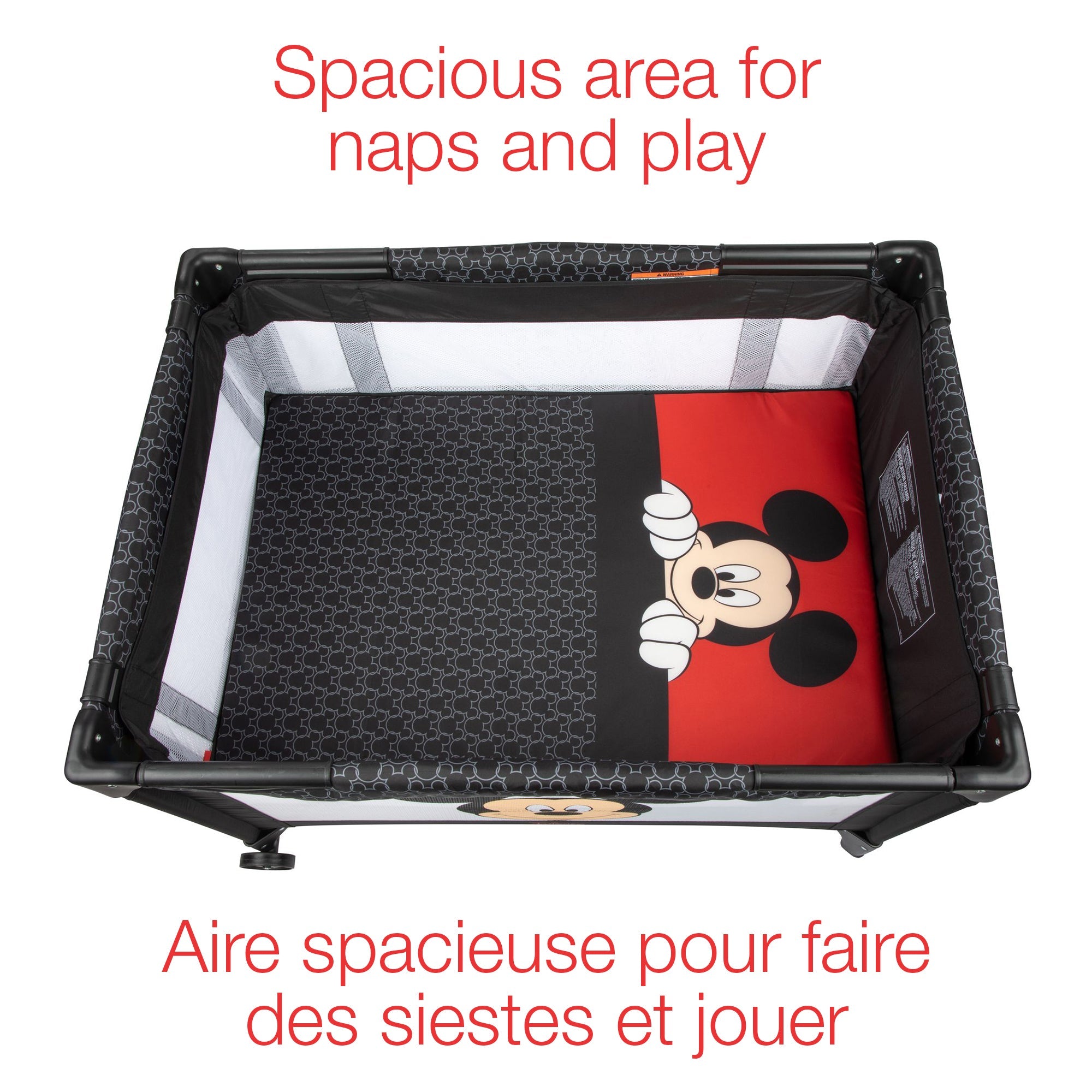 Disney Peeking Mickey 3D Ultra Playard - Portable Baby Playpen with Safety Features for Indoor & Outdoor Use - Perfect for Nursery, Travel, and Playtime