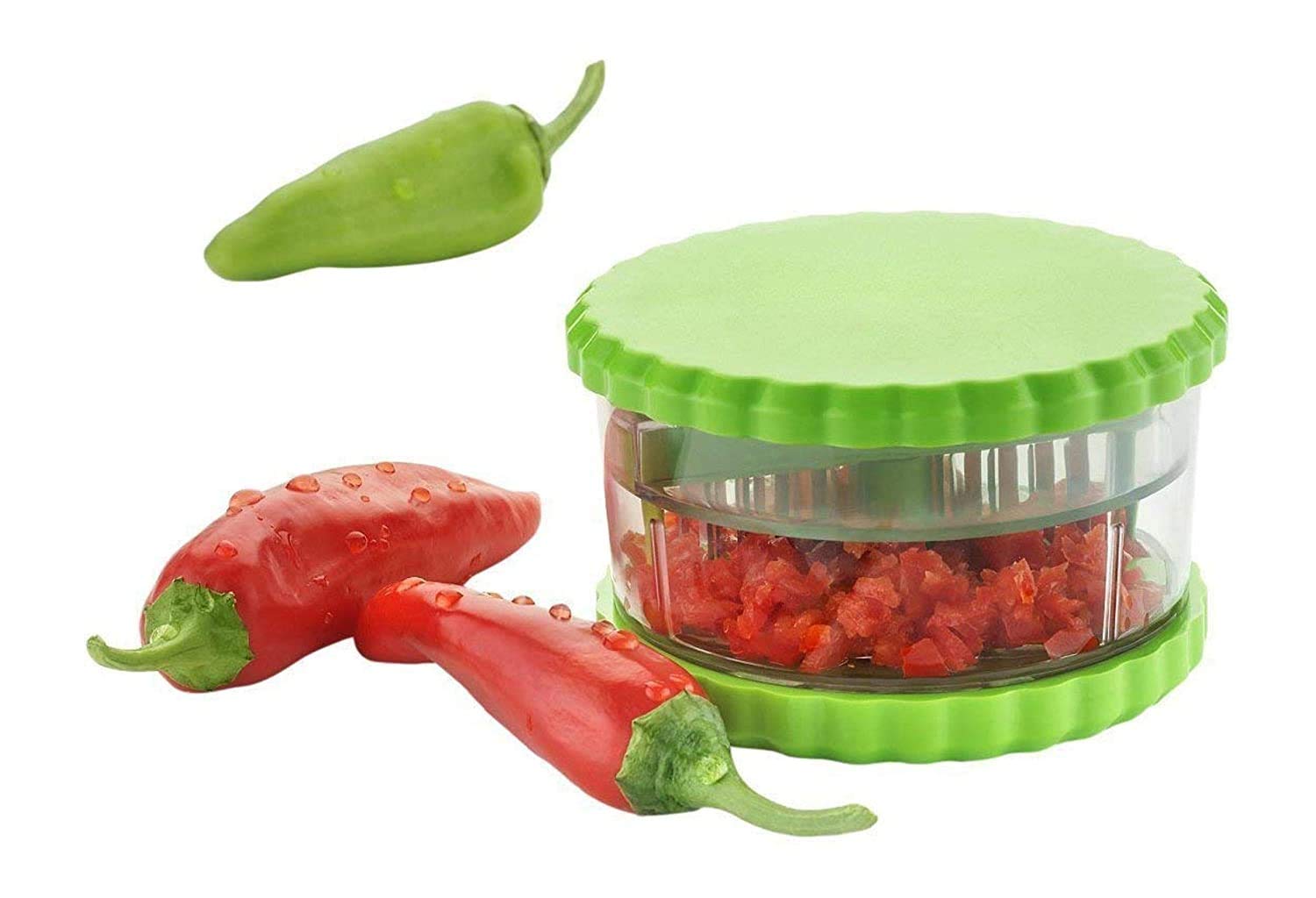 LEAWALL Multi-Function Stainless Steel Garlic Ginger Crusher - Heavy Duty Chili & Dry Fruit Chopper with Sharp Blades - Perfect for Cooking, Baking & Meal Prep