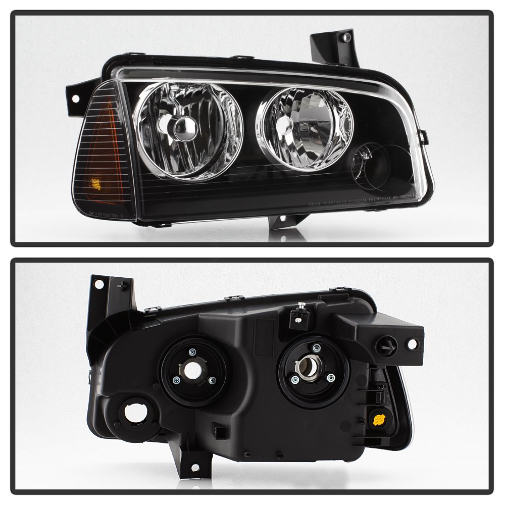 2005-2010 Dodge Charger Crystal Clear Halogen Headlight Assembly - Upgrade Replacement for Improved Night Driving & Style Enhancement