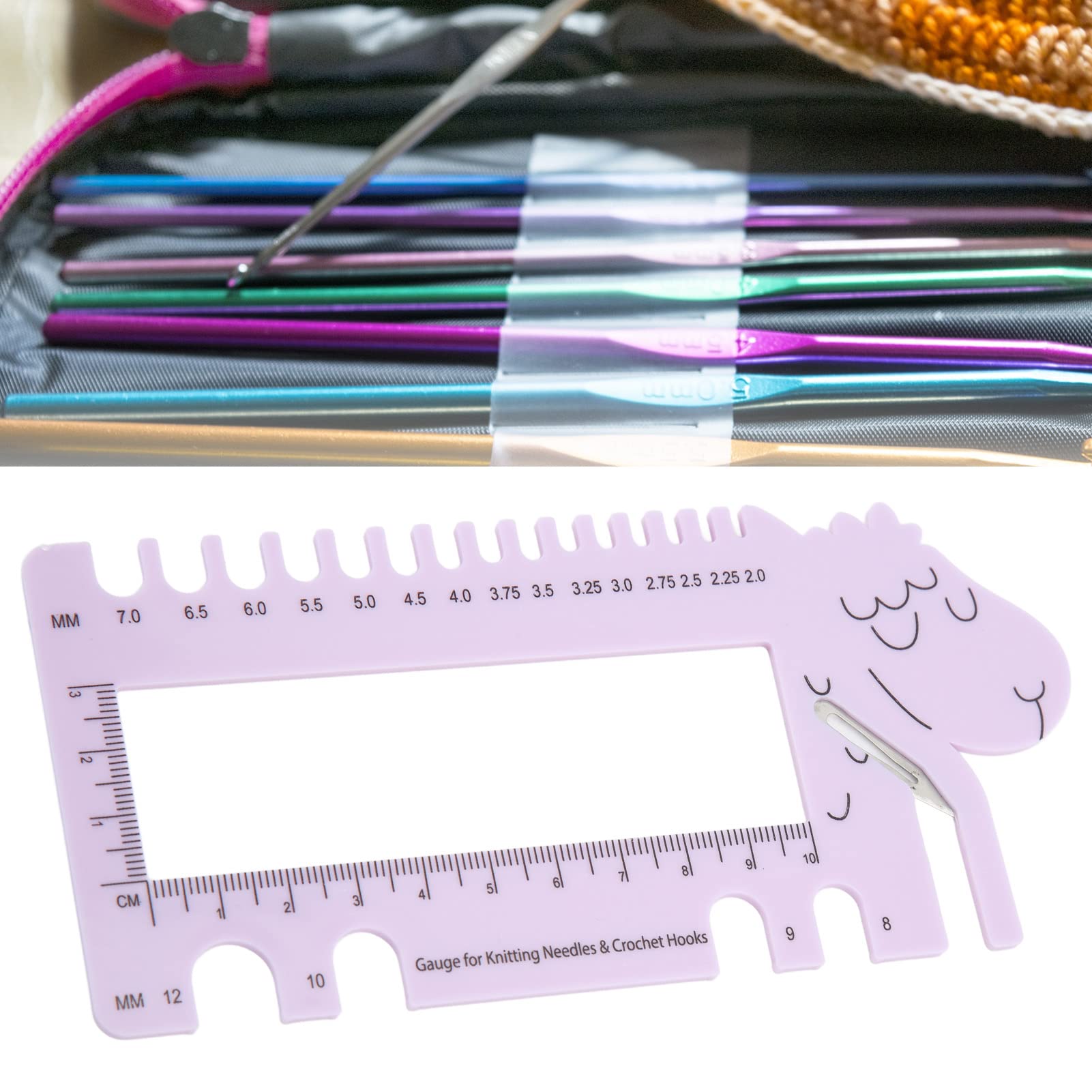 Durable Plastic Crochet Needle Gauge Ruler - Easy to Use Measuring Tool for Knitting & Crochet Projects | Perfect for Yarn Crafts, DIY Home Projects & Gift Making