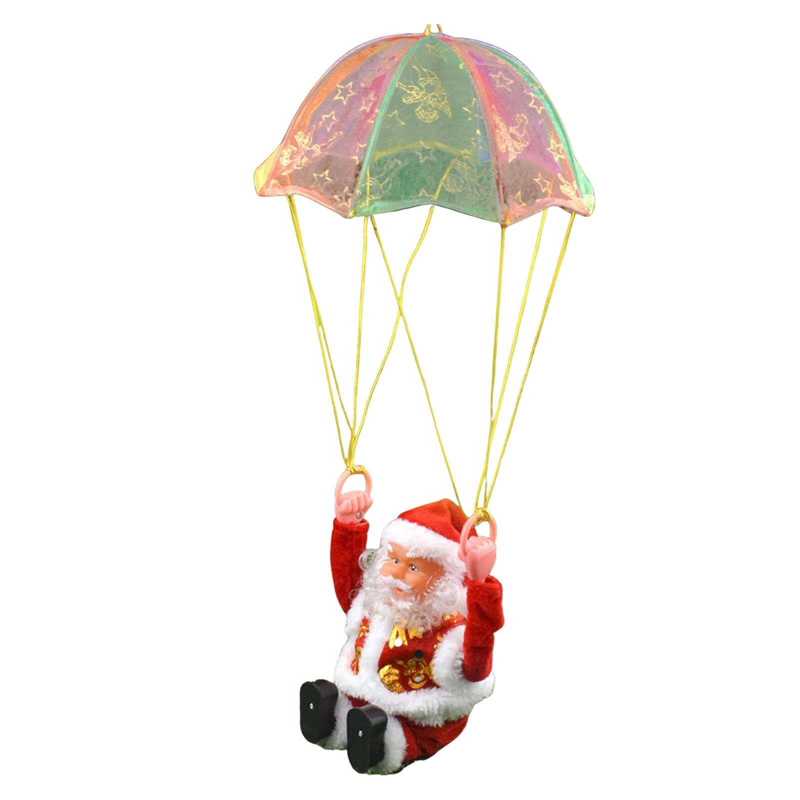 Electric Santa Claus Parachute Decor - Singing & Dancing Christmas Santa with Parachute for Tree, Fireplace, and Holiday Home Decoration | Perfect for Christmas Parties, Gift Exchanges & Festive Indoor Decor