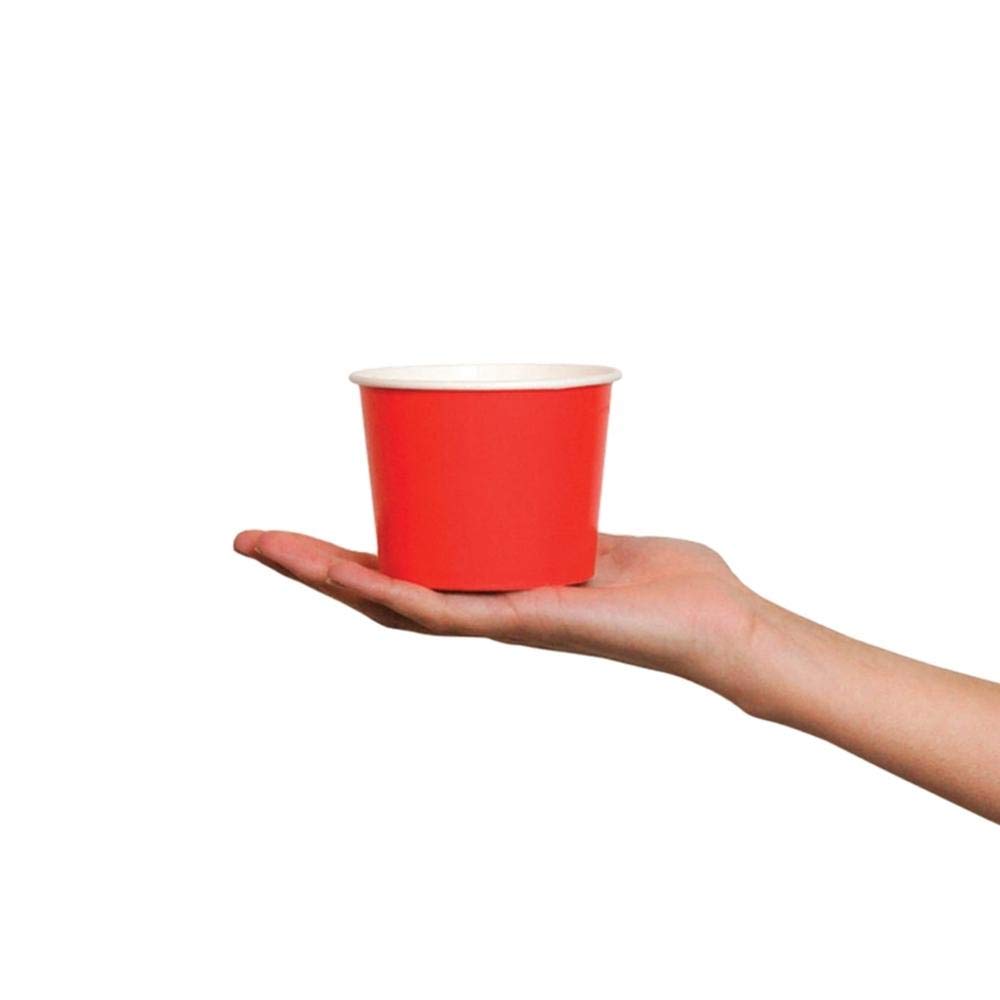 UNIQ 1,000 Count Red Disposable Ice Cream Bowls - 12 oz Paper Ice Cream Cups for Hot & Cold Foods - Bulk Ice Cream Bar Supplies for Frozen Desserts, Parties & Catering