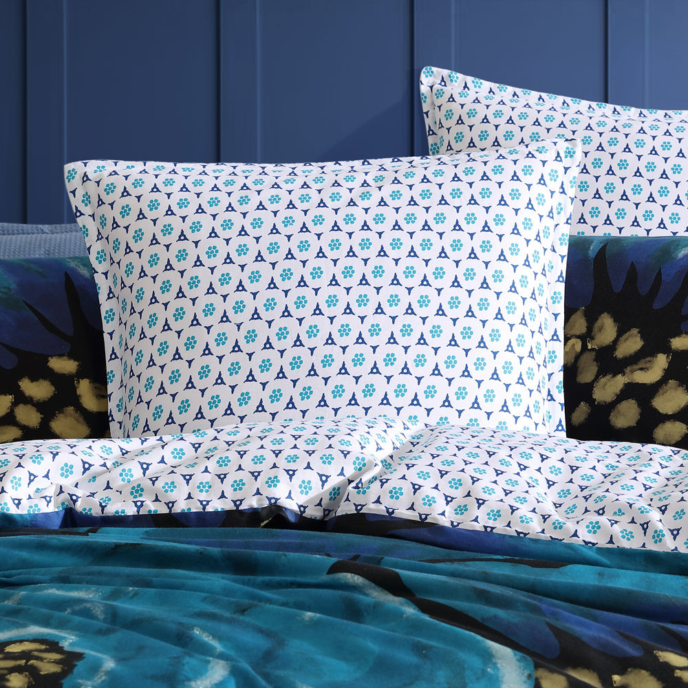 Avalon Blue Quilt Cover Set - Super King Size (120