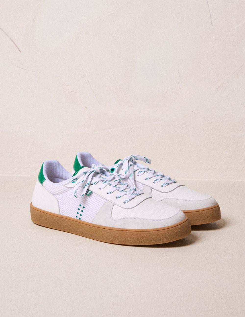 Arthur Low Basket - White & Green Suede & Mesh Women's Shoes for Casual Wear and Summer Outfits