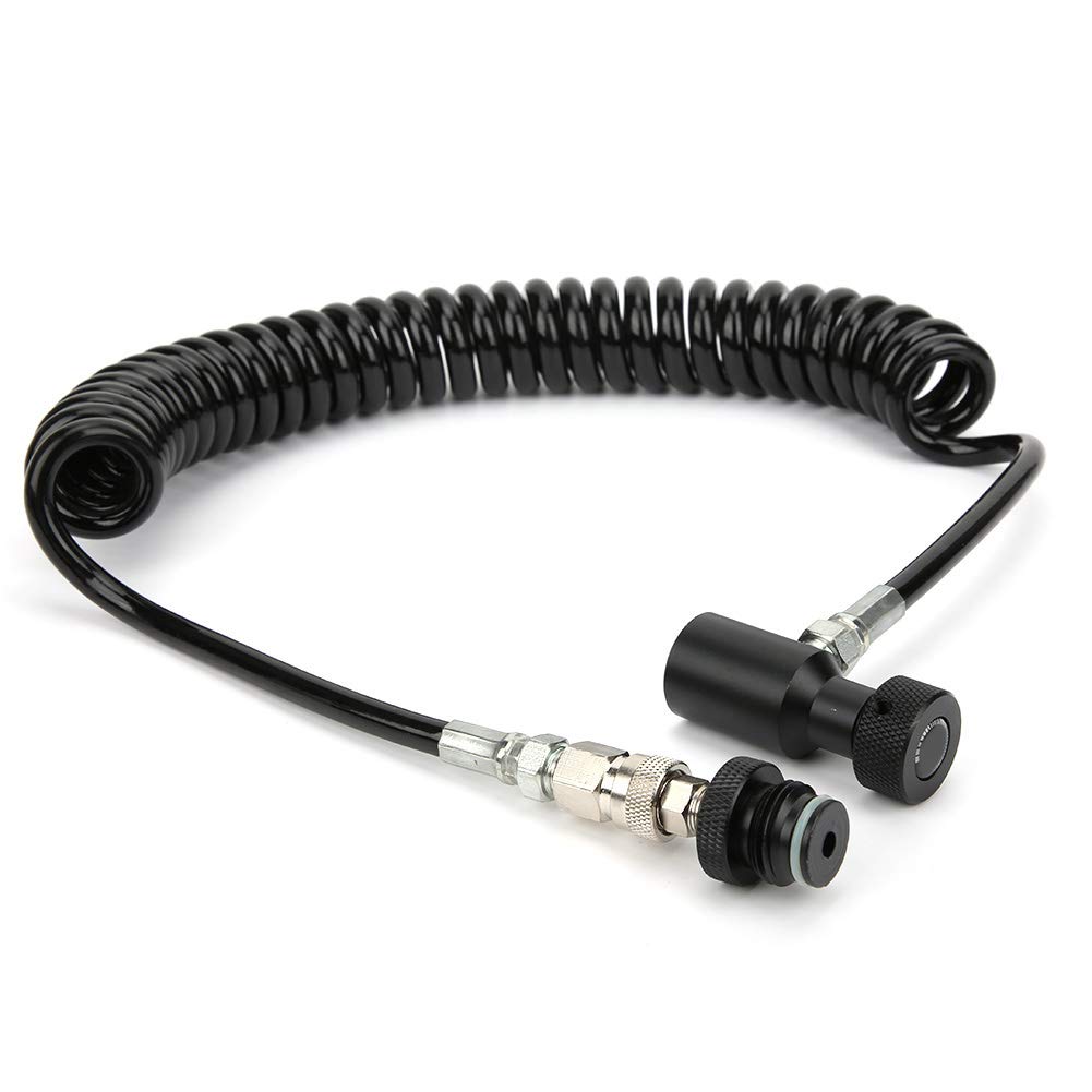 Premium Coiled Air Hose with Aluminum Fittings - Compact & Durable Compressor Hose for Scuba Diving, Paint Spraying & Pneumatic Tools | Lightweight Coil Design for Easy Storage & Portability