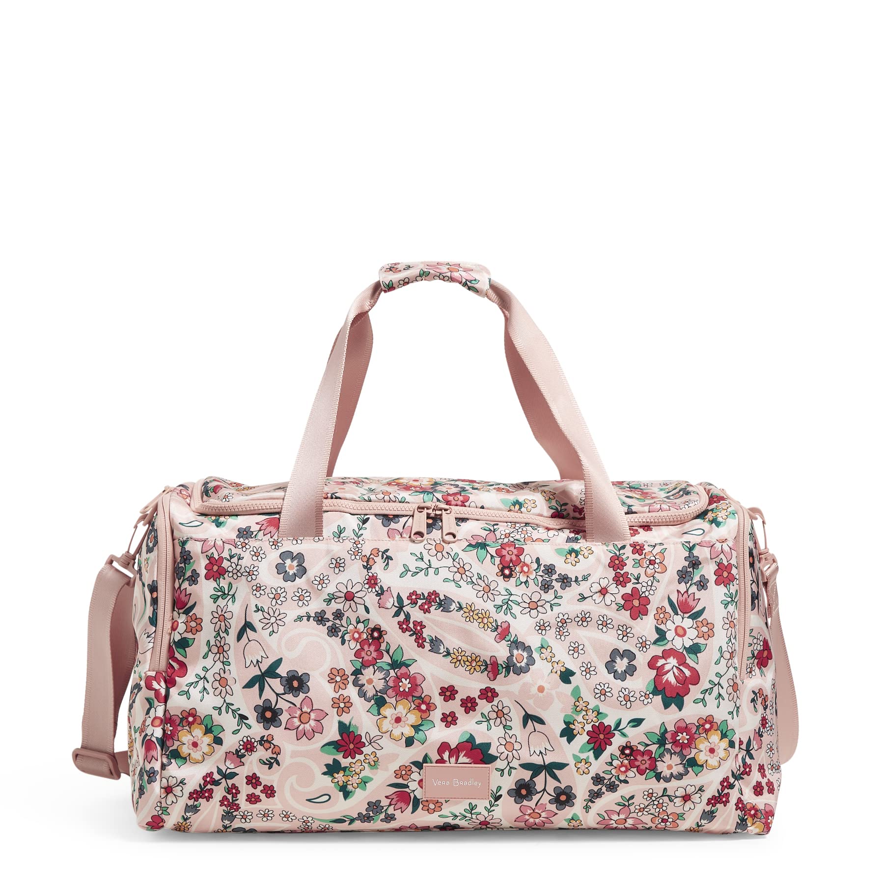 Vera Bradley Women's Recycled Lighten Up Reactive Travel Duffle Bag - Eco-Friendly Carry-On Luggage for Weekend Trips, Gym & Work Commute