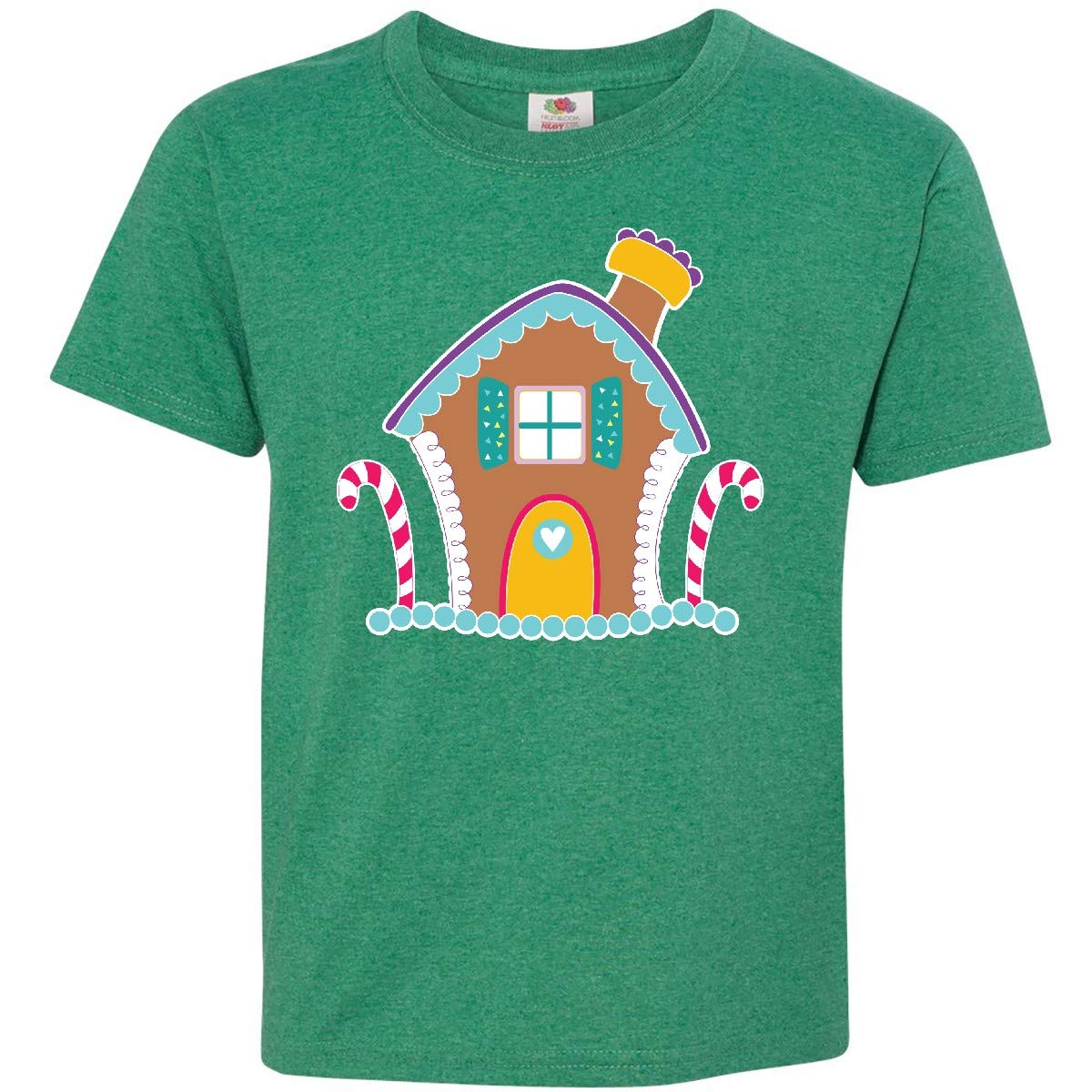 Gingerbread House Youth T-Shirt | Cute Christmas Holiday Kids Tee | Fun Winter Party Outfit for Boys & Girls