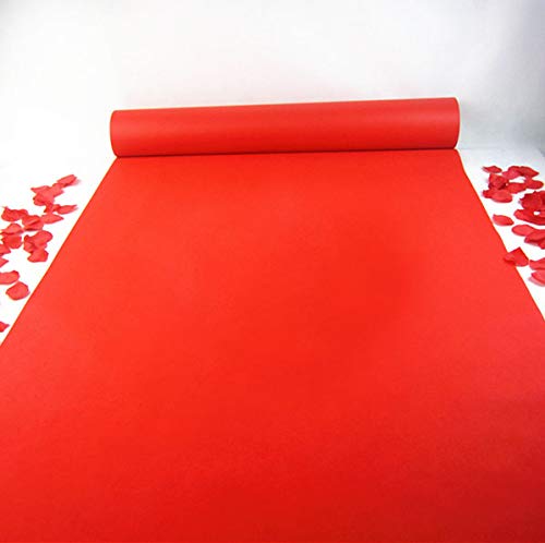Red Carpet Aisle Runner 3×50 ft - Non-Woven Wedding Aisle Decorations for Ceremony Walkway - Perfect for Indoor/Outdoor Weddings, Bridal Showers & Special Events