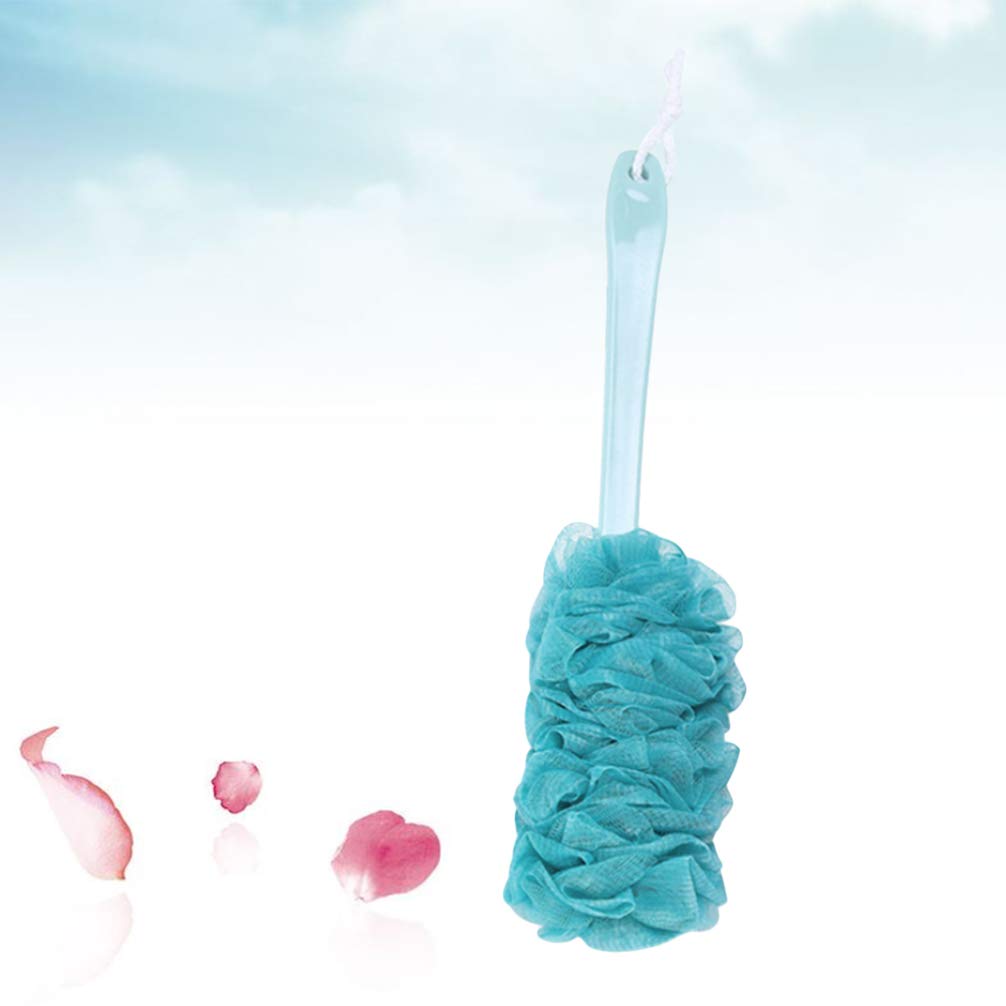 EXCLUZO Long Handle Bath Brush with Mesh Scrubber - Exfoliating Body Sponge for Shower & Bathroom - Perfect for Back Scrubbing, Exfoliation & Deep Cleaning (1-Pack)