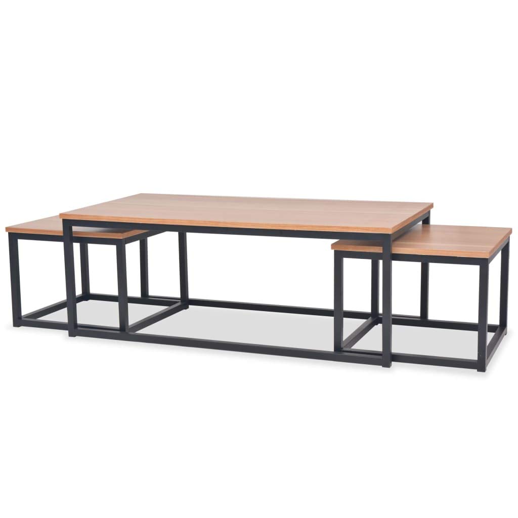 Vintage Stacking Nesting Tables Set of 3 - Industrial Style Coffee Table, End Table & Nightstand for Living Room, Bedroom & Home Office | Space-Saving Multi-Functional Furniture for Small Spaces