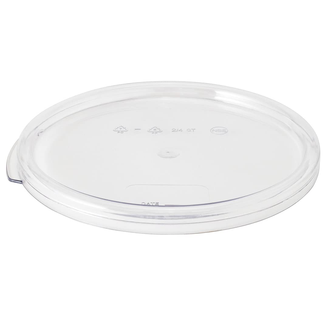 Met Lux 10-Pack Round Food Storage Container Lids - Clear Plastic, Dishwasher & Freezer Safe - Replacement Lids for Marinating Containers with Date Indicator (Containers Sold Separately) - Perfect for Meal Prep, Leftovers & Commercial Kitchen Use