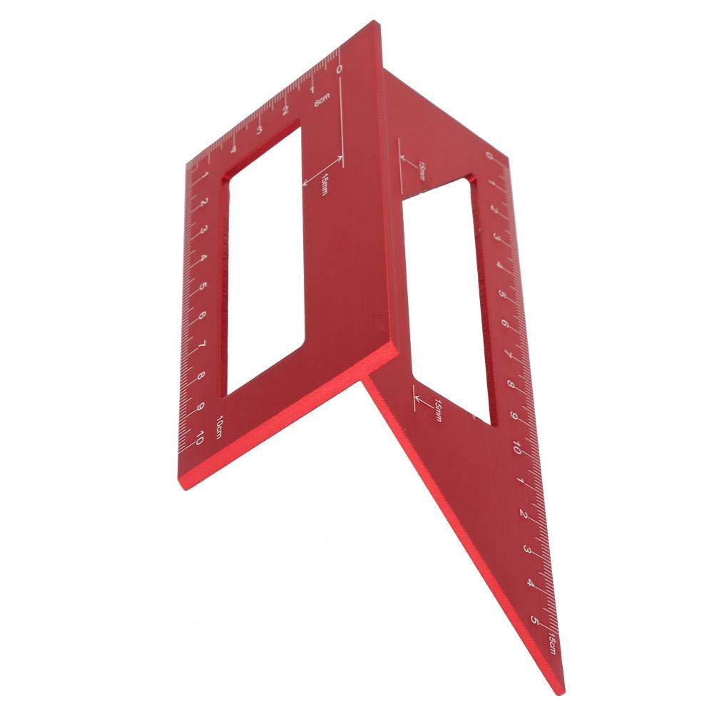 45/90 Degree Miter Gauge - Aluminum Alloy Angle Ruler & Marking Tool for Woodworking - Precise Measuring for DIY Projects, Carpentry & Furniture Making (Red)