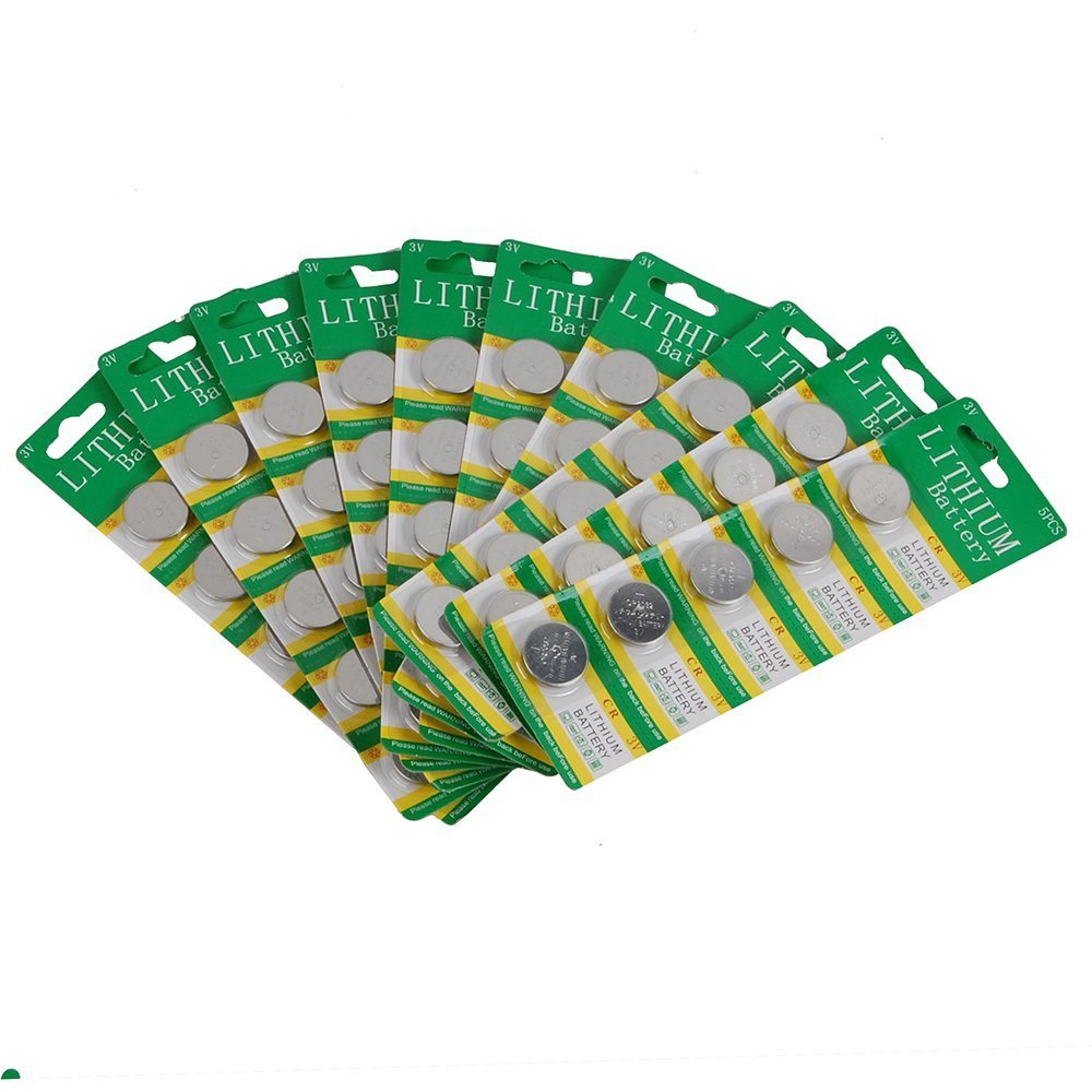 ThinkMax CR2032 Lithium 3V Coin Cell Batteries - 50 Pack (10 Cards of 5 Batteries) - Long Lasting Power for Watches, Key Fobs, Calculators & Medical Devices
