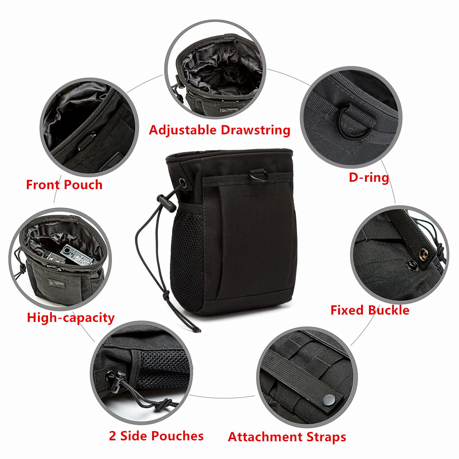 Rock Climbing Chalk Bag with Quick-Clip Belt & 3 Pockets - Premium Bouldering Chalk Bag for Rock Climbing, Gym Training, Gymnastics & Weightlifting | Ideal for Outdoor Climbing, Workouts & Strength Training