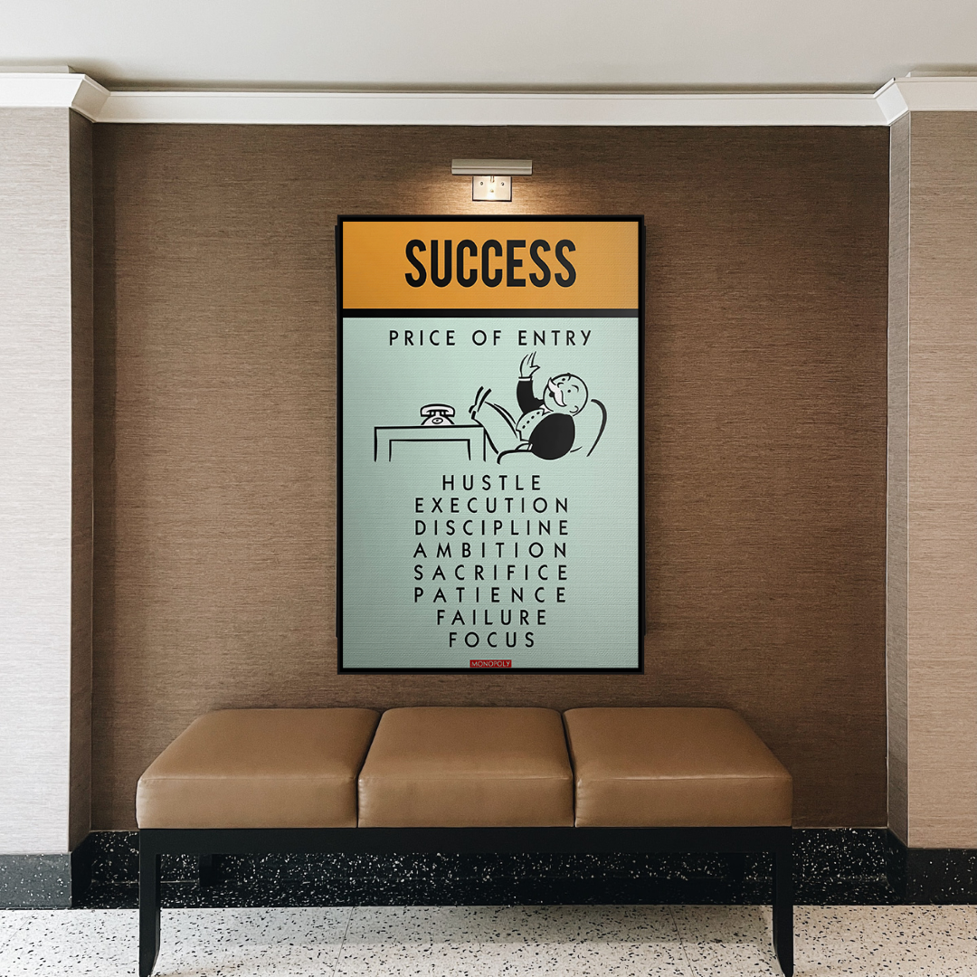 Alec Monopoly Success Price of Entry Playing Card Canvas Wall Art - Pop Art Home Decor for Living Room, Office & Game Room
