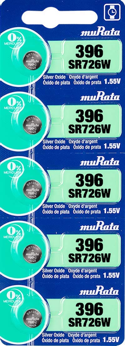 Murata SR726W 1.55V Silver Oxide Watch Battery (5-Pack) - Long-Lasting Power for Watches, Calculators & Medical Devices