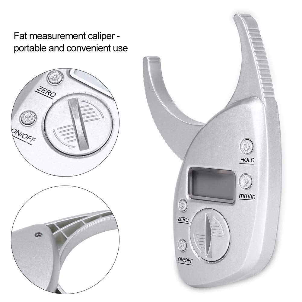 Accurate Body Fat Caliper - Digital BMI & Body Fat Measurement Tool for Men & Women - Measures Arms, Chest, Thigh & Waist - Includes Body Tape Measure (3V Battery Not Included) - Perfect for Fitness Tracking, Weight Loss Programs & Health Monitoring