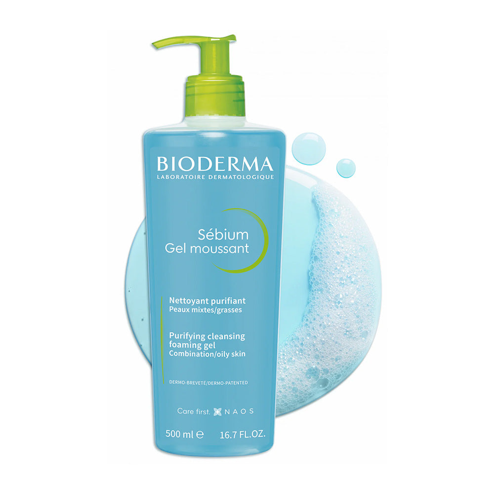 Sebium Foaming Gel 500ml - Deep Cleansing Face Wash for Oily & Acne-Prone Skin | Daily Skincare Routine
