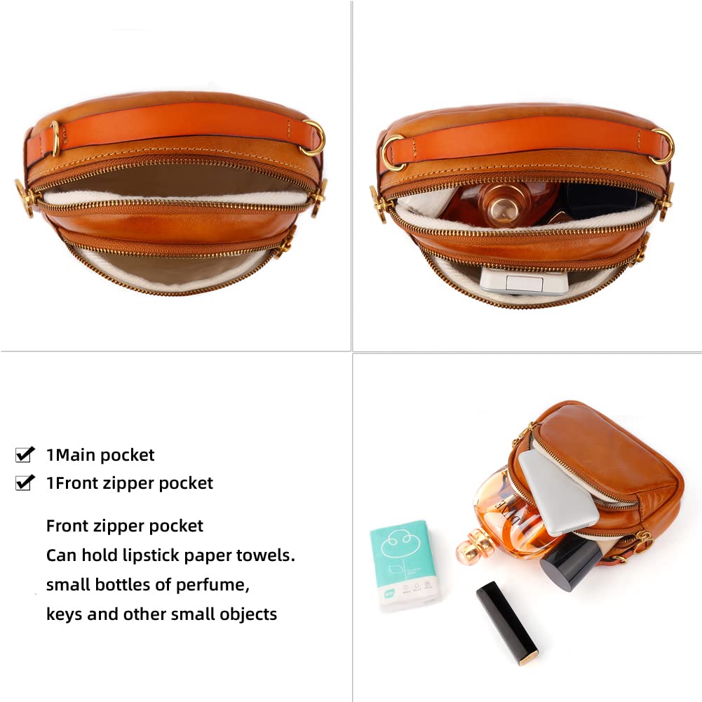 Yohora Women's Genuine Leather Crossbody Bag - Retro Shoulder Purse & Satchel Handbag for Work, Travel & Everyday Use