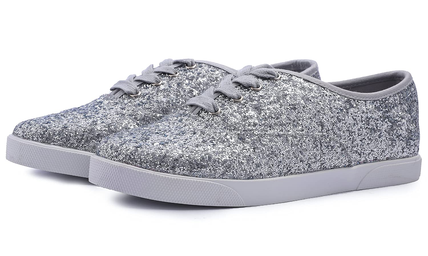 Breeze NOUTHERLY Women's Sparkle Sneakers - Embellished Bling Casual Flats for Party, Wedding & Night Out | Fashion Comfort Shoes for Women