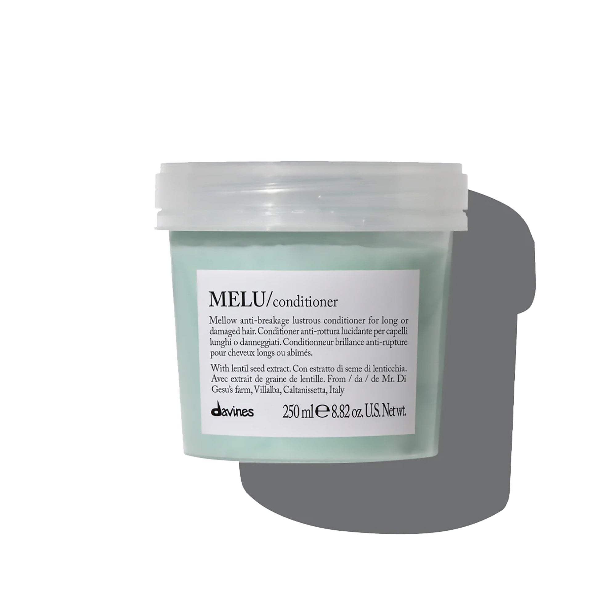 Davines Melu Conditioner for Damaged Hair - Hydrating & Repairing Hair Treatment with Keratin - Perfect for Dry, Brittle Hair After Coloring or Heat Styling