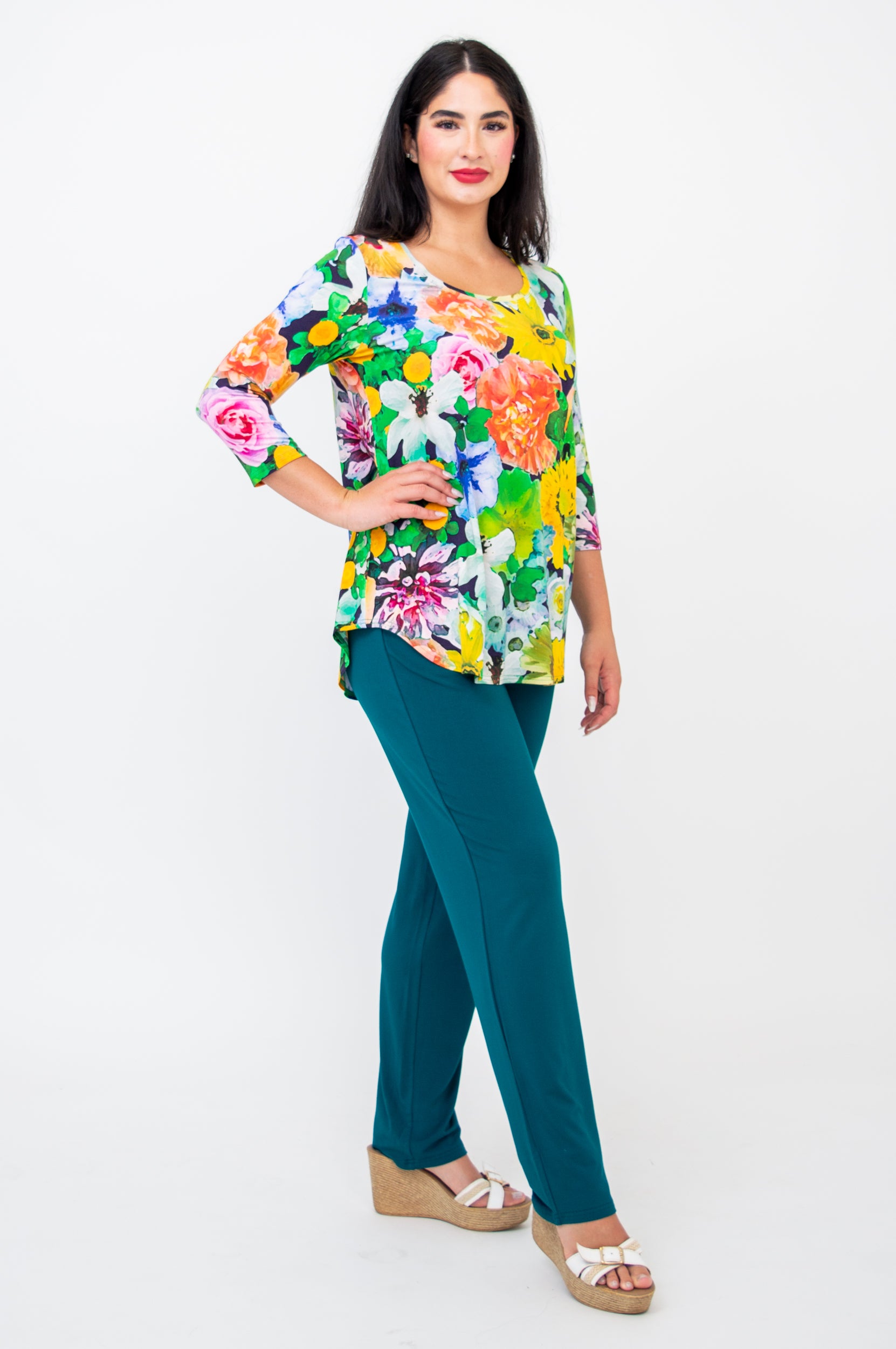 Jazz 3/4 Sleeve Top - Disco Style Bamboo Blouse for Women | Perfect for Dance Performances & Retro Parties