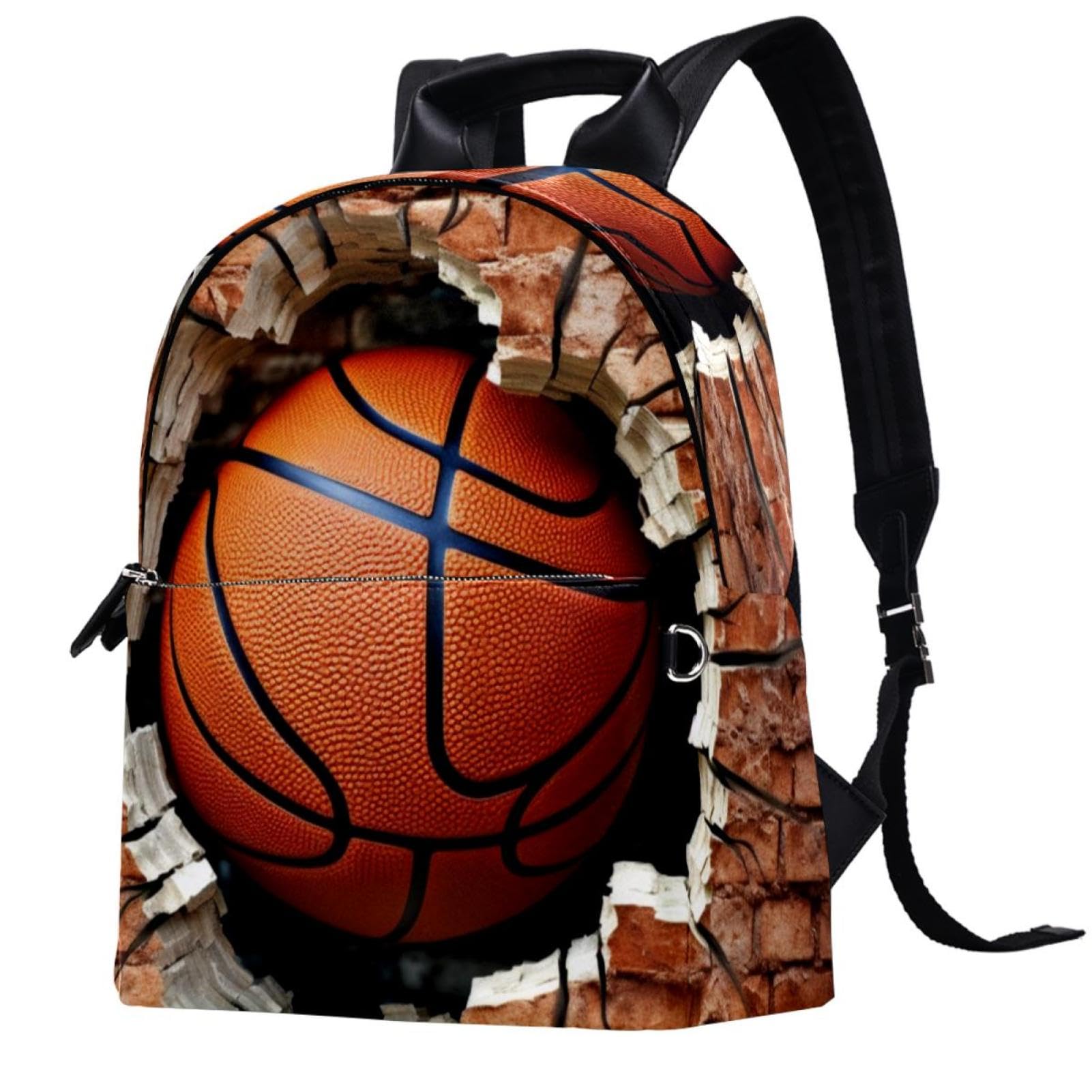 Stylish Travel & Work Backpack with Basketball Wall Texture - Perfect for Commuting, Gym, and Outdoor Adventures