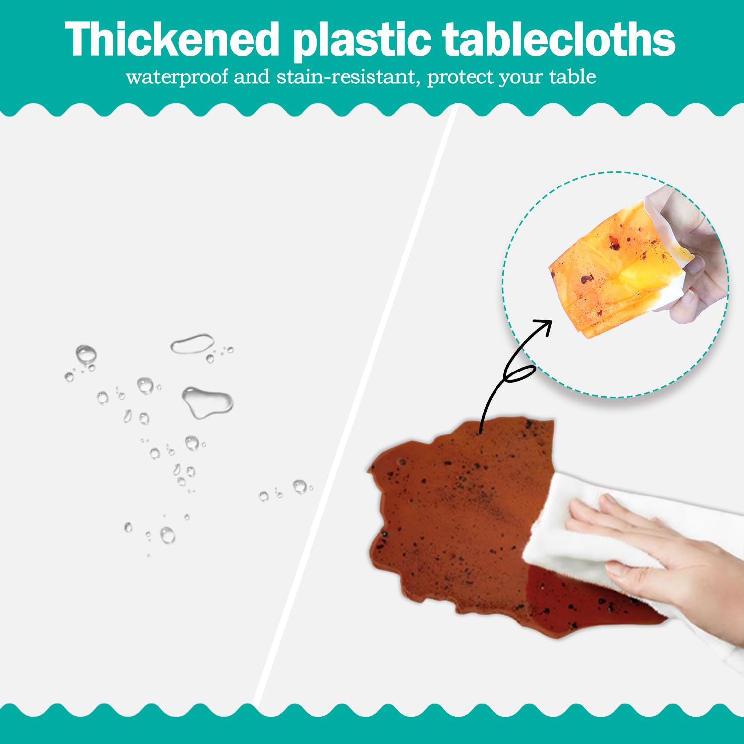 6 Pack White Disposable Plastic Tablecloths 54