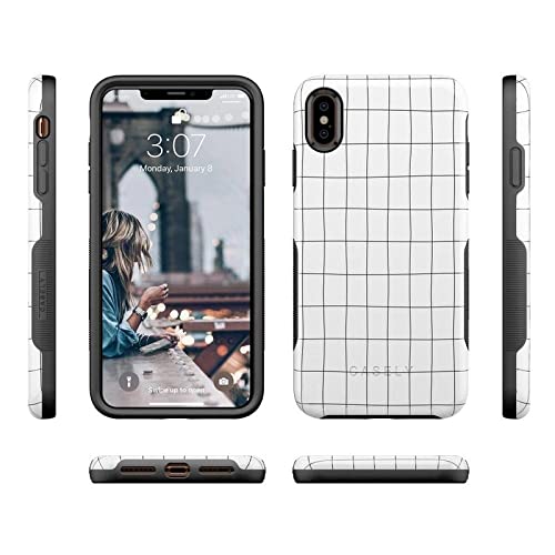 Casely iPhone Xs Max Case - Slim Protective Phone Cover with White & Black Geometric Design | Perfect for Travel, Work & Everyday Use