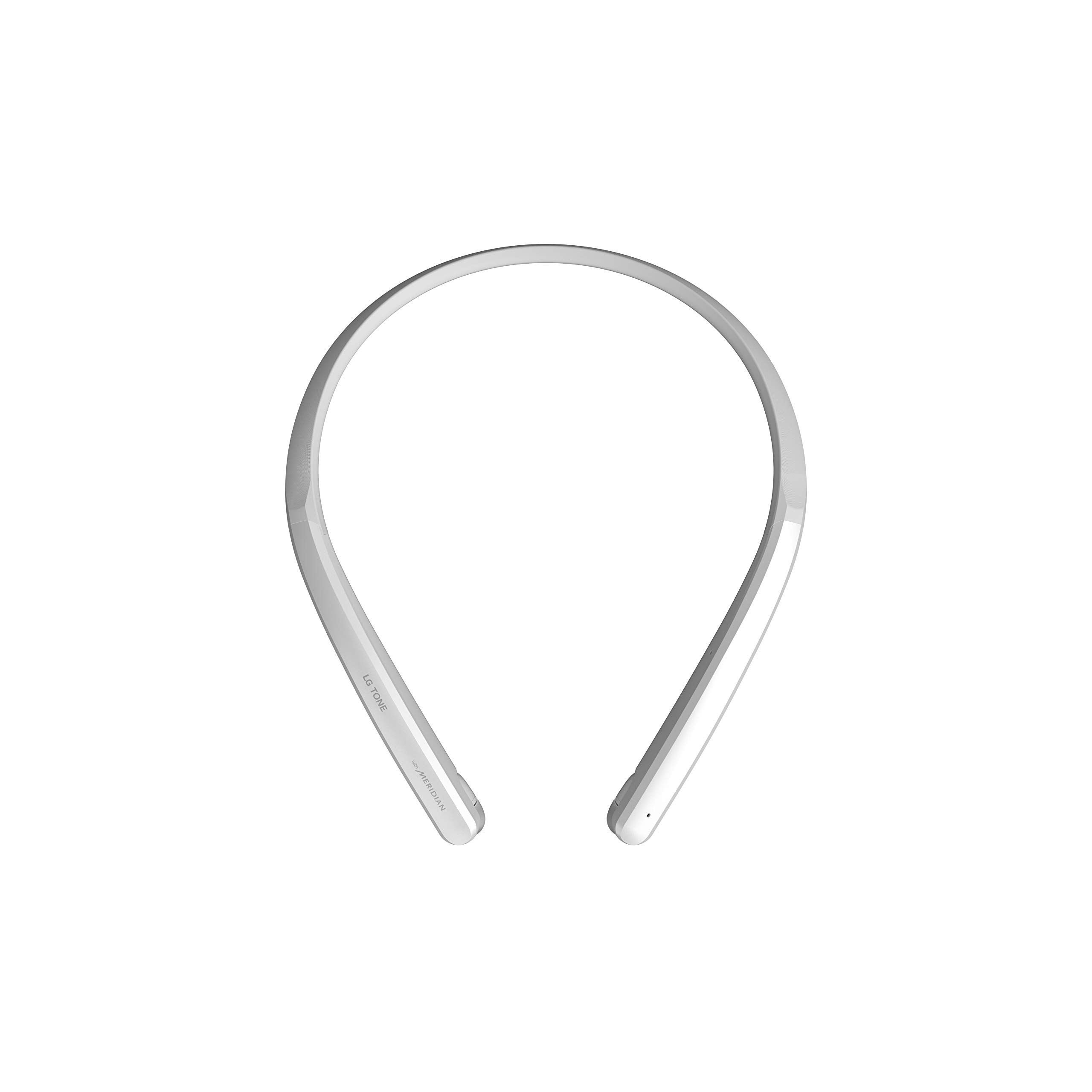 LG Tone Flex Wireless Bluetooth Stereo Neckband Earbuds - Hi-Fi DAC, Meridian Audio, 32-Bit Sound - White | Perfect for Workouts, Commuting & Hands-Free Calls