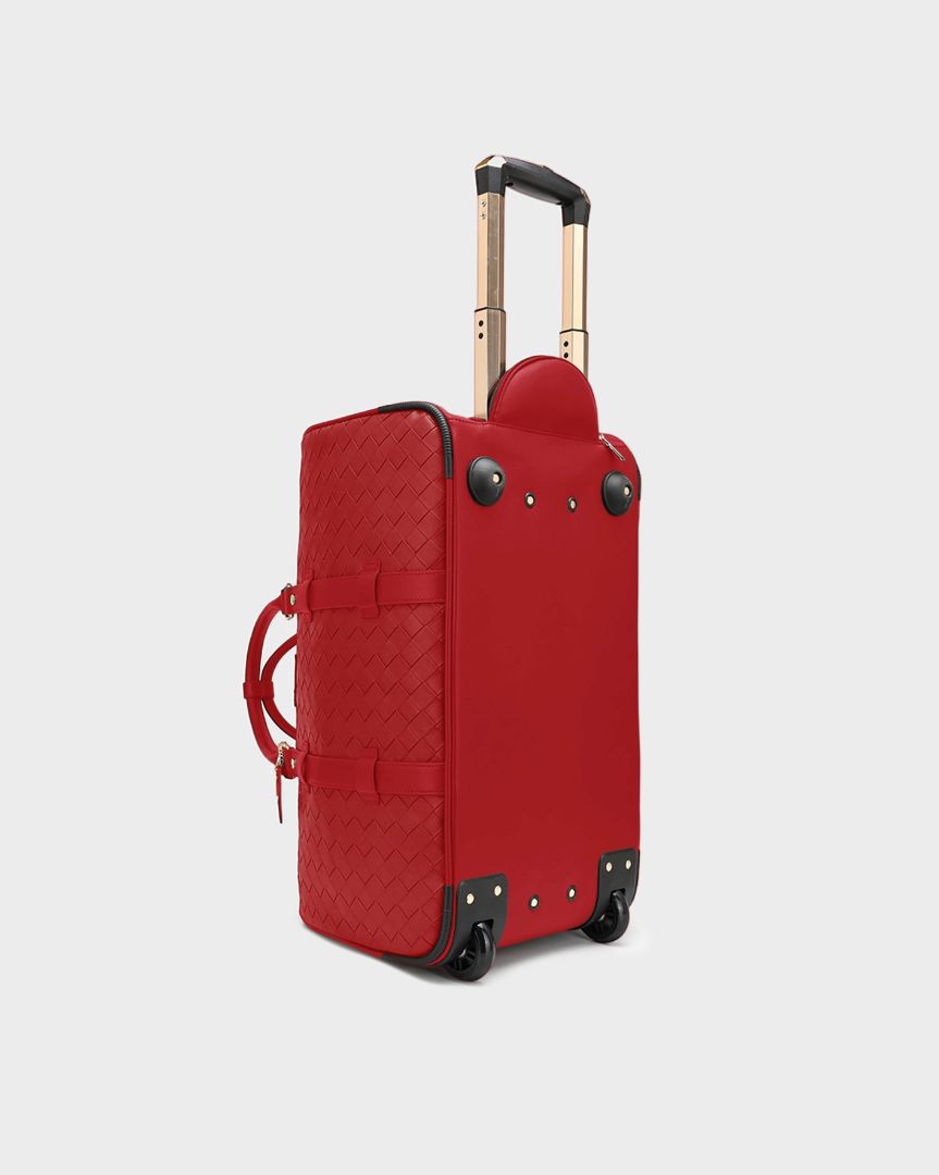Bodega Rolling Duffle Bag - Large Red Travel Luggage with Wheels for Gym, Sports & Weekend Getaways | Durable Spinner Suitcase for Men & Women