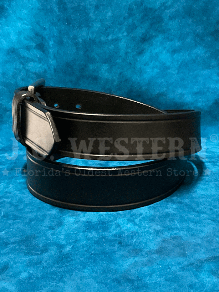 Gingerich 8016 18 Men's Lagrange Creased Casual Belt Black - Stylish Leather Belt for Business Casual & Everyday Wear
