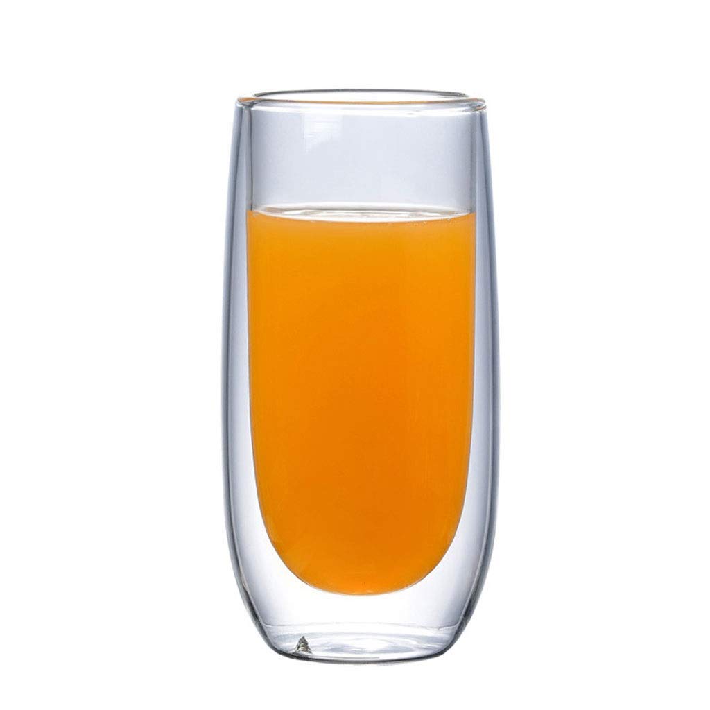 Double Wall Insulated Glass Coffee Mugs - 6-Pack Clear Heat Resistant Drinking Glasses for Hot & Cold Beverages, Tea, Latte, Wine - Perfect for Home, Office, and Cafes