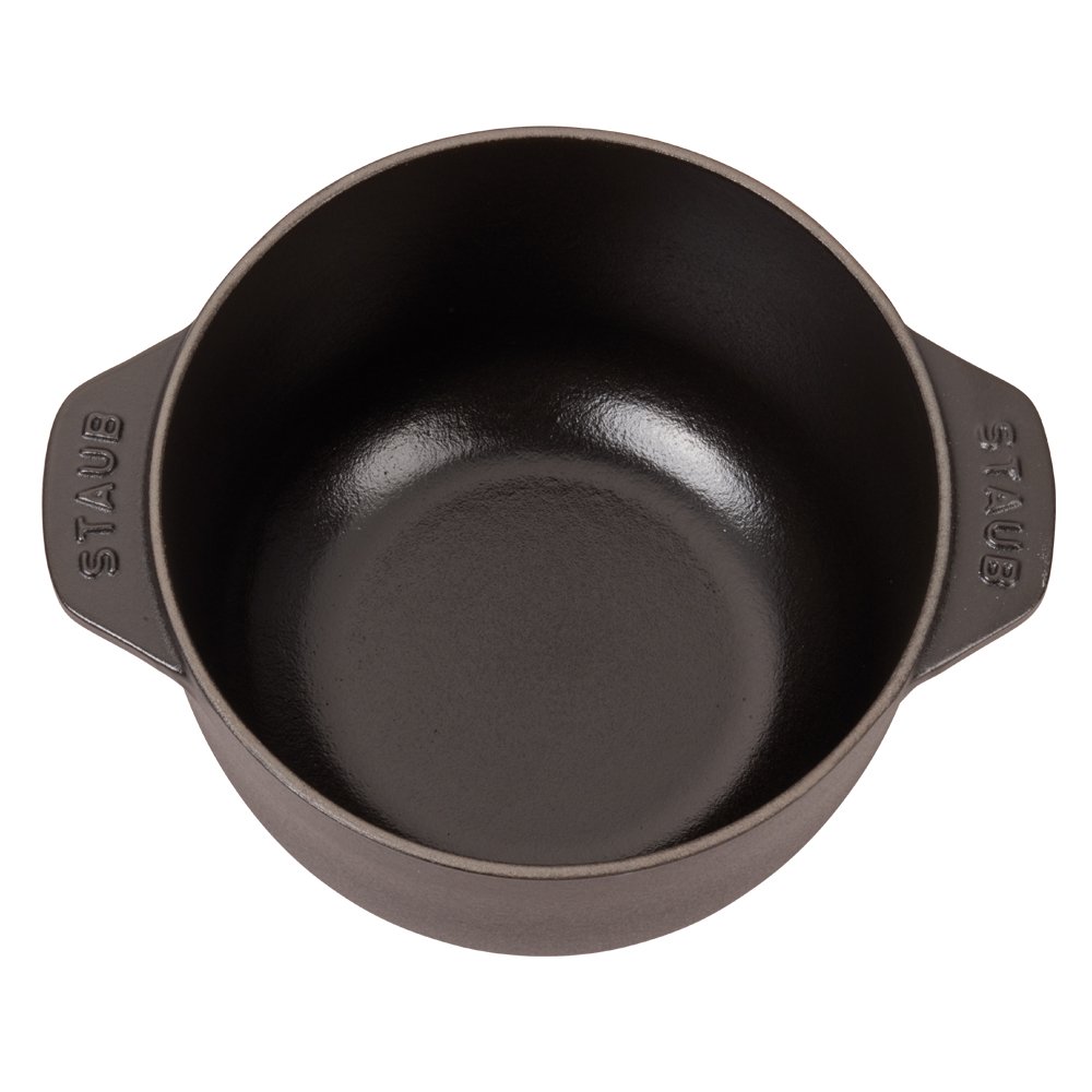 Staub 1.5 Quart Cast Iron Dutch Oven - Premium Matte Black French Cookware, Made in France | Perfect for Baking, Braising & Slow Cooking Soups