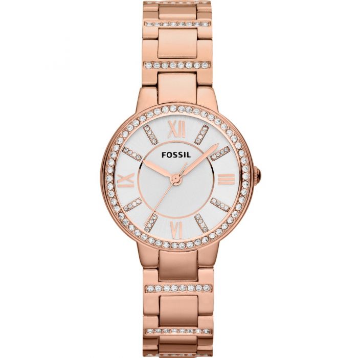 Fossil Virginia ES3284 Women's Leather Watch - Stylish Analog Timepiece for Casual & Business Wear | Perfect for Everyday Use, Office, and Special Occasions