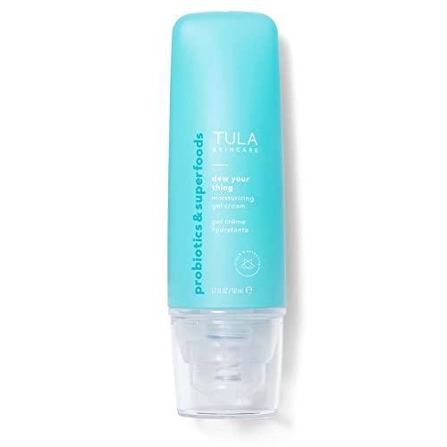 TULA Skin Care Dew Your Thing Moisturizing Gel Cream - Lightweight Water-Based Face Moisturizer for Dewy Hydration | Oil-Free, Non-Greasy Formula | Perfect for Dry, Sensitive & Combination Skin | Day & Night Use | 1.7 oz