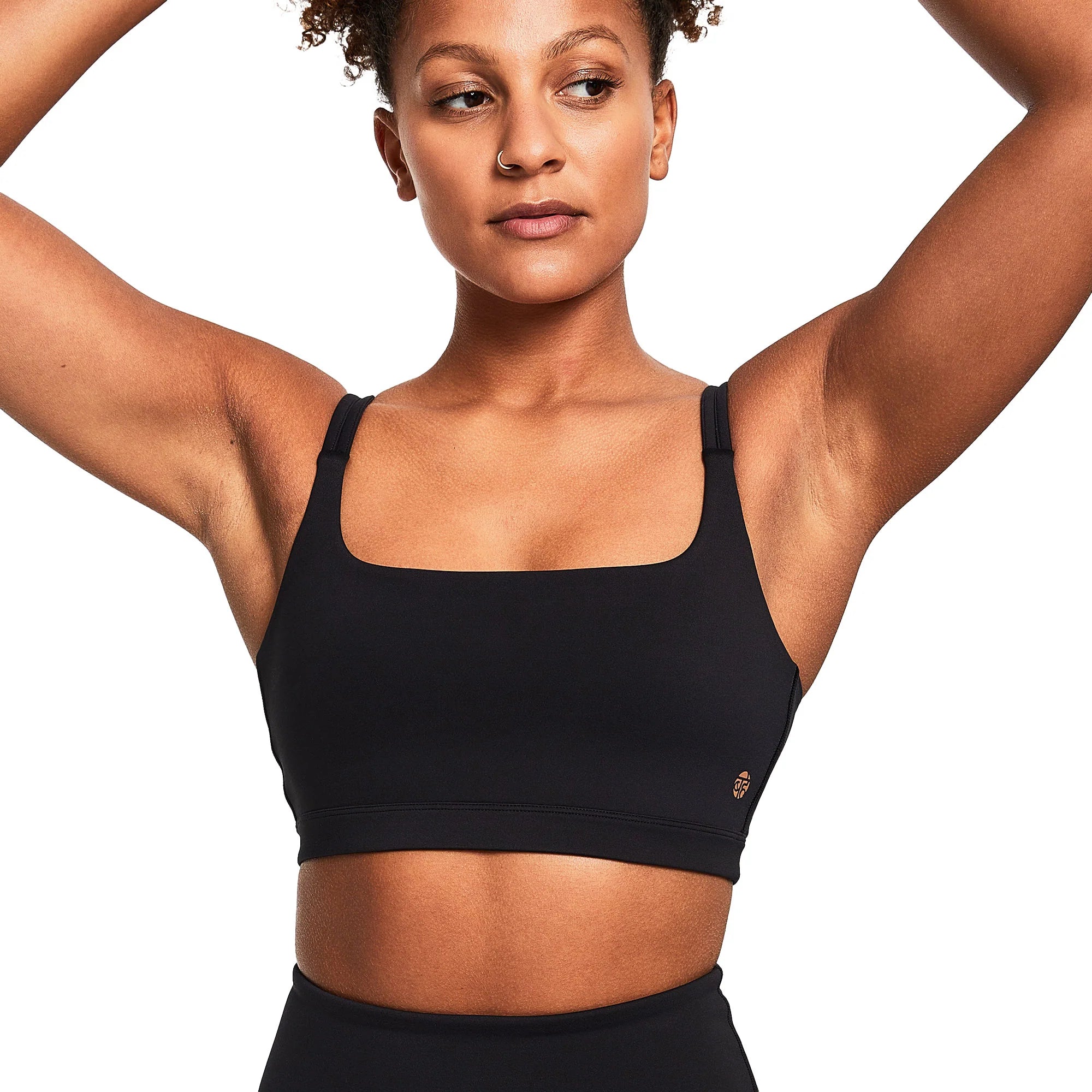 BAHE Dinamica Strappy Active Bra for Women - Breathable Workout Sports Bra, Comfortable Yoga & Running Bra in Black - Perfect for Gym, Fitness & High-Intensity Training