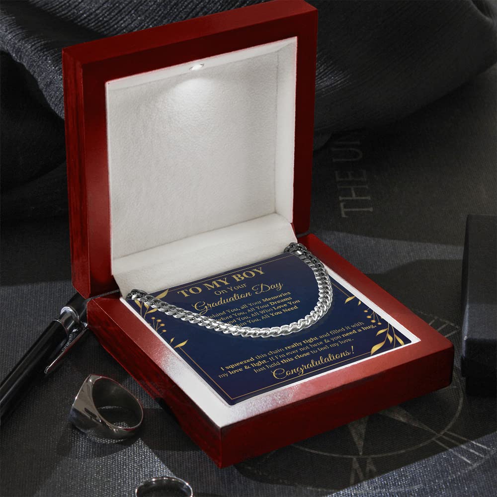 2022 Graduation Cross Necklace for Men - Inspirational Gift for Son, Grandson, Brother, Boyfriend - Includes Message Card & Gift Box - Perfect for Graduation Ceremonies, Celebrations & Special Occasions