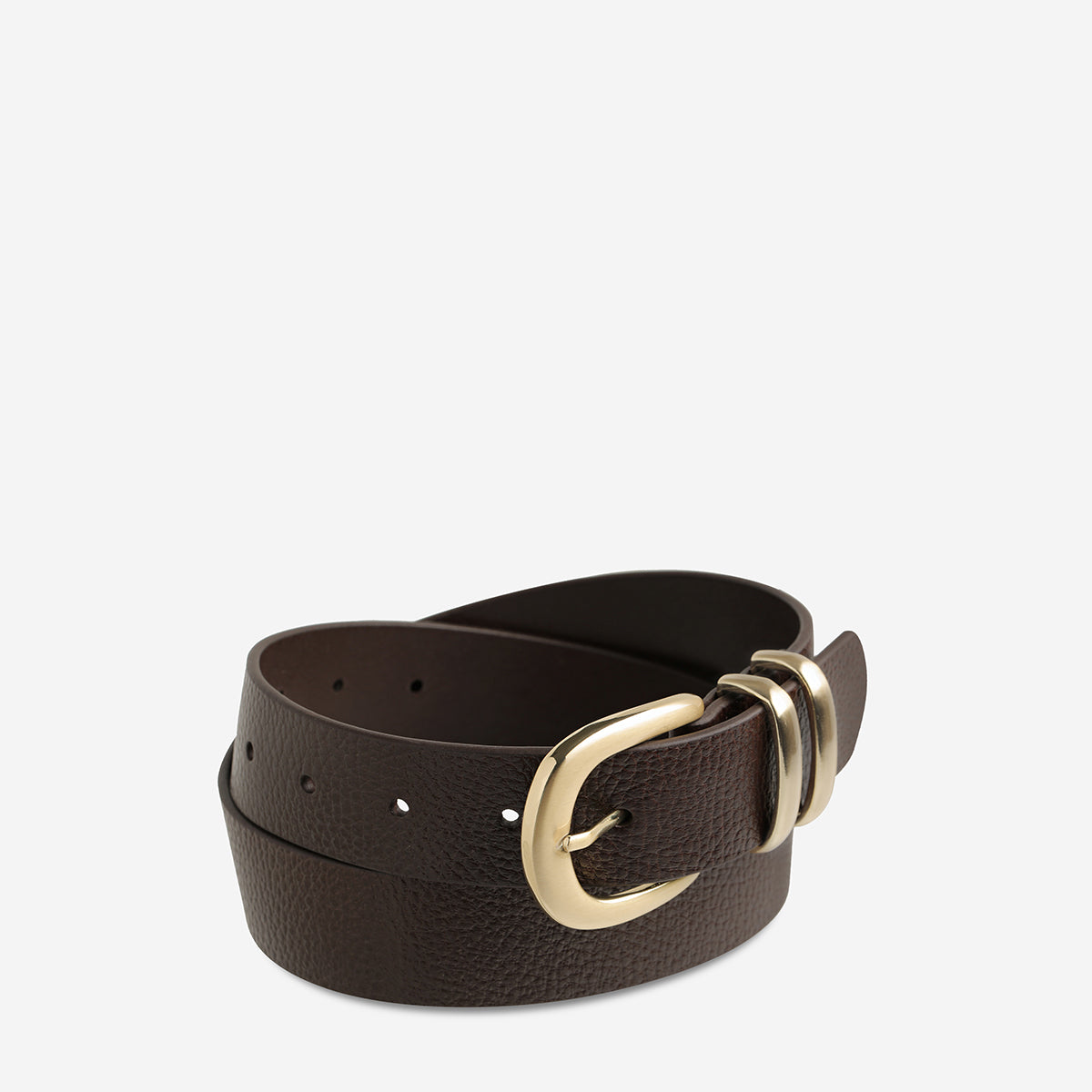 Let It Be Belt - Stylish Chocolate Brown & Gold Adjustable Waist Belt for Women | Perfect for Casual Outfits, Dresses & Jeans