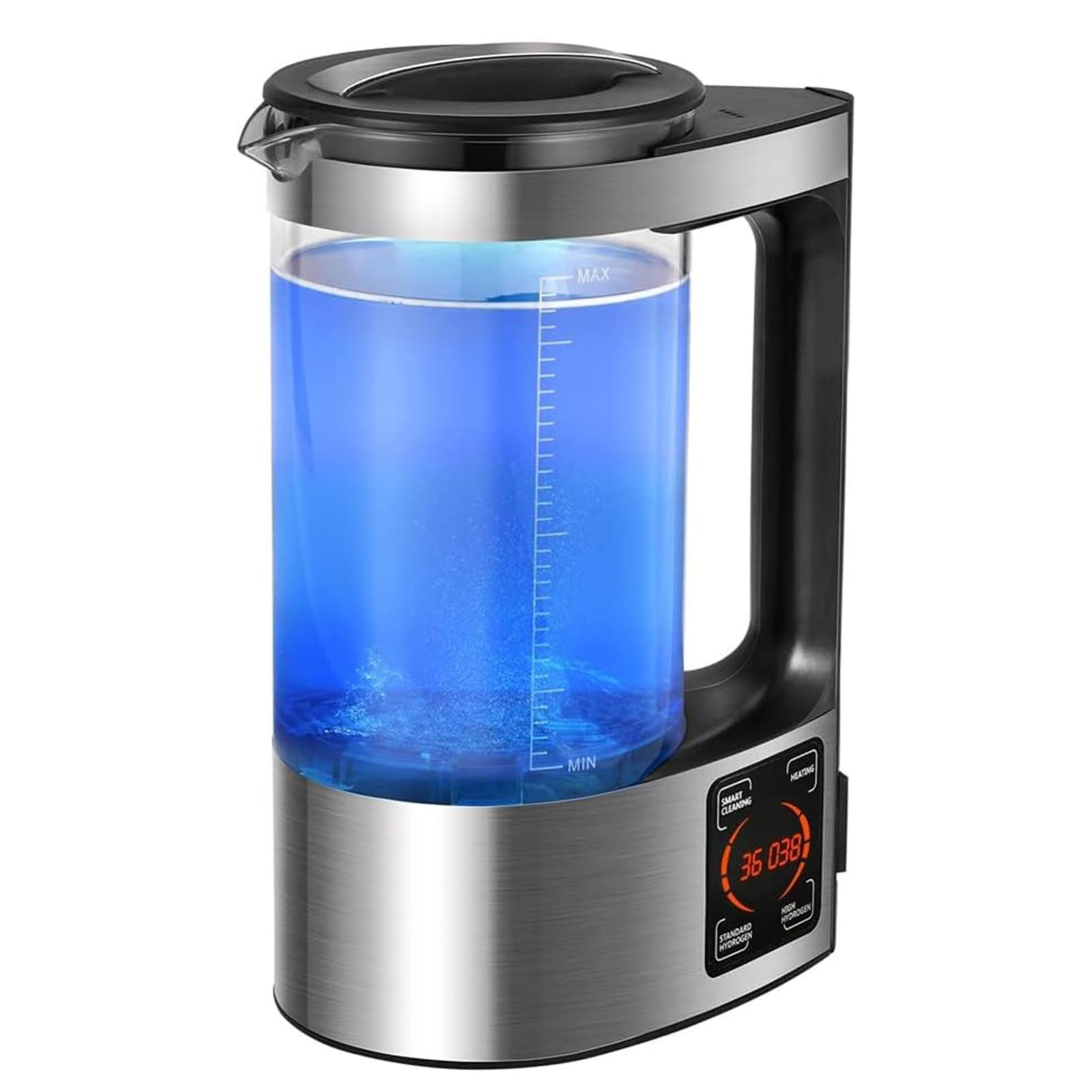VHVYWY 2L Hydrogen Water Bottle, Alkaline Water Ionizer, Portable Hydrogen Generator with LED Display & Thermostat for Home, Office, Gym & Travel - Boost Hydration & Wellness