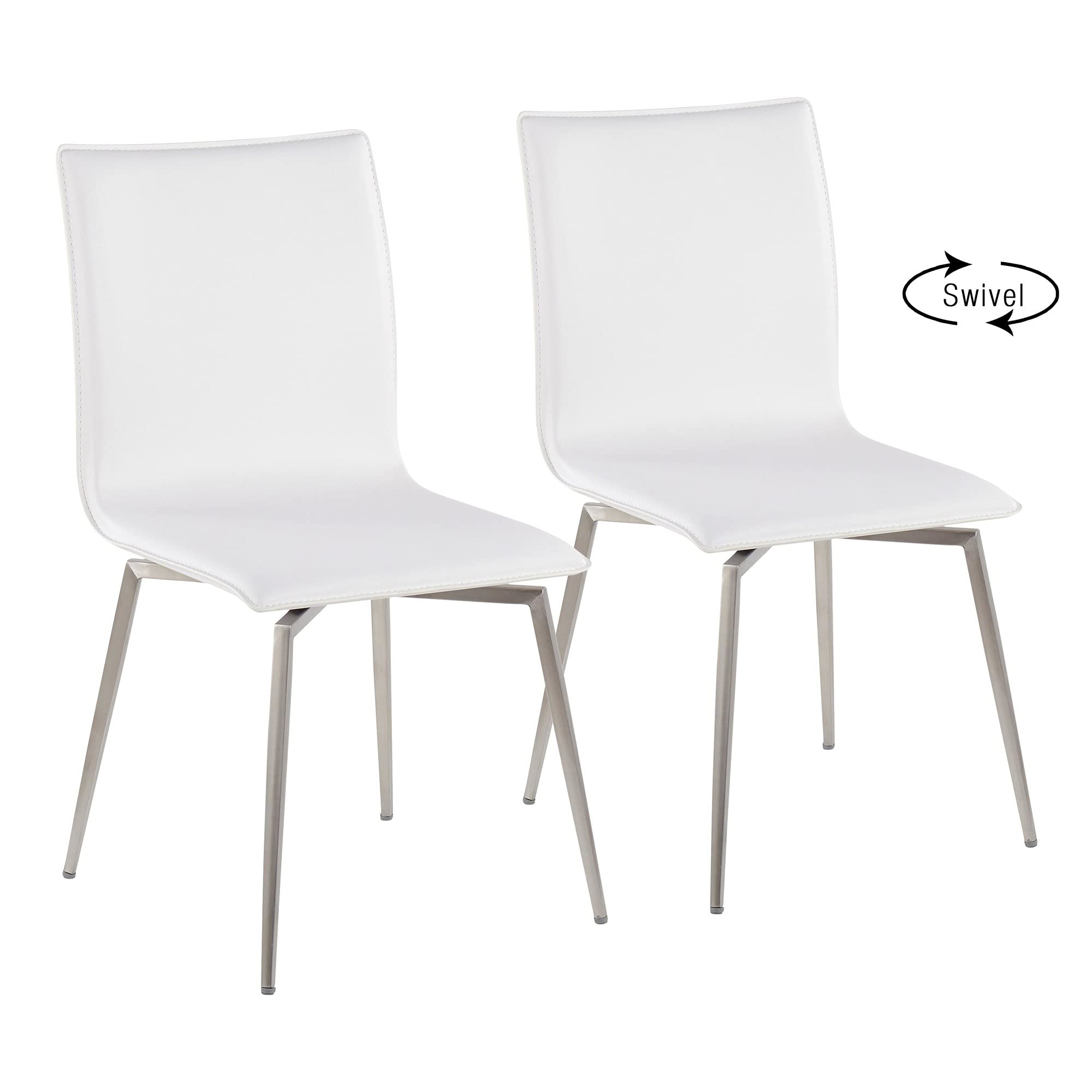 LumiSource Mason Upholstered Dining Chairs Set of 2 - Modern Kitchen Chairs with Comfortable Fabric Seat for Dining Table, Breakfast Nook, and Home Office