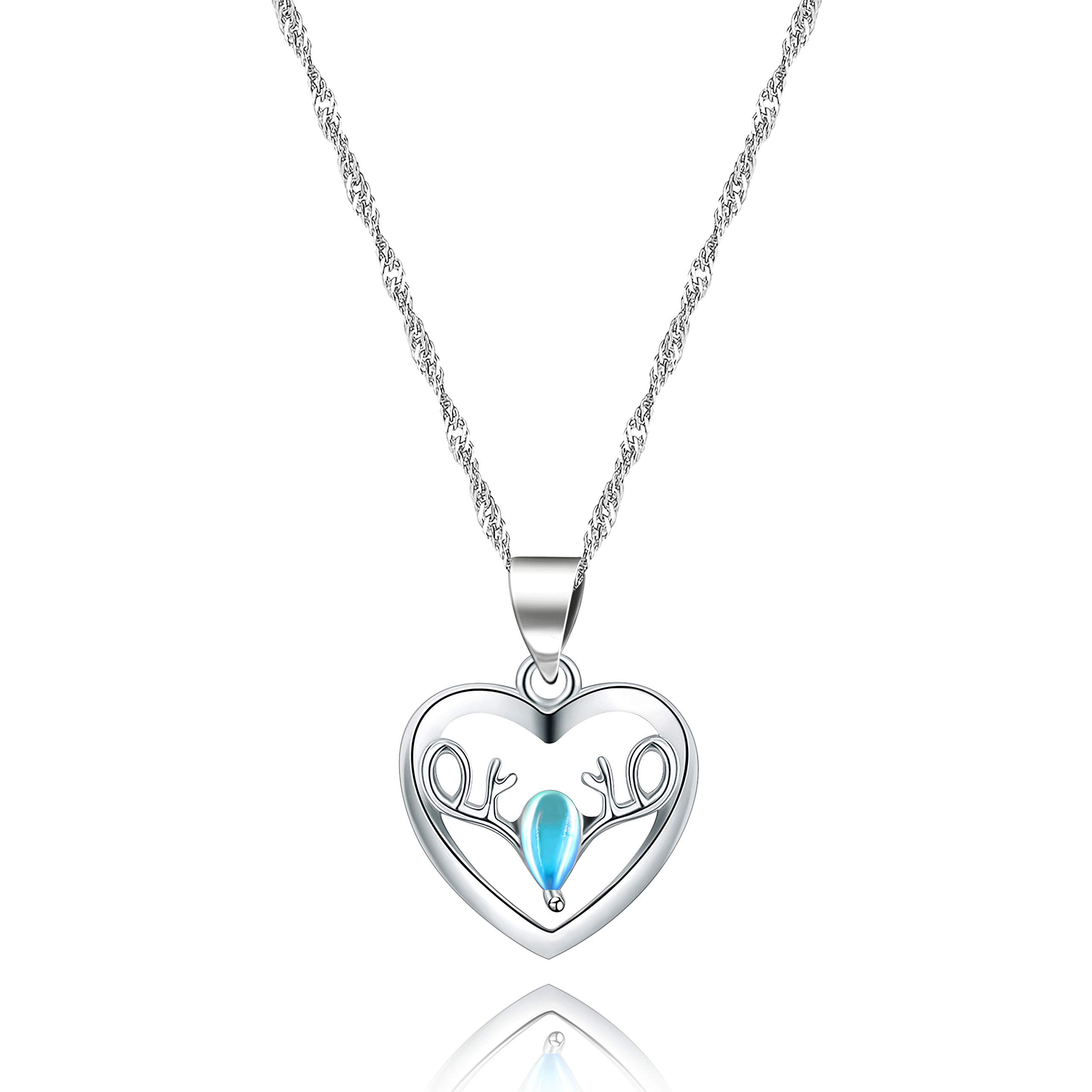 Multicolor Elk Necklace - Moonstone Deer Pendant for Women | Birthday Gift & Fashion Jewelry