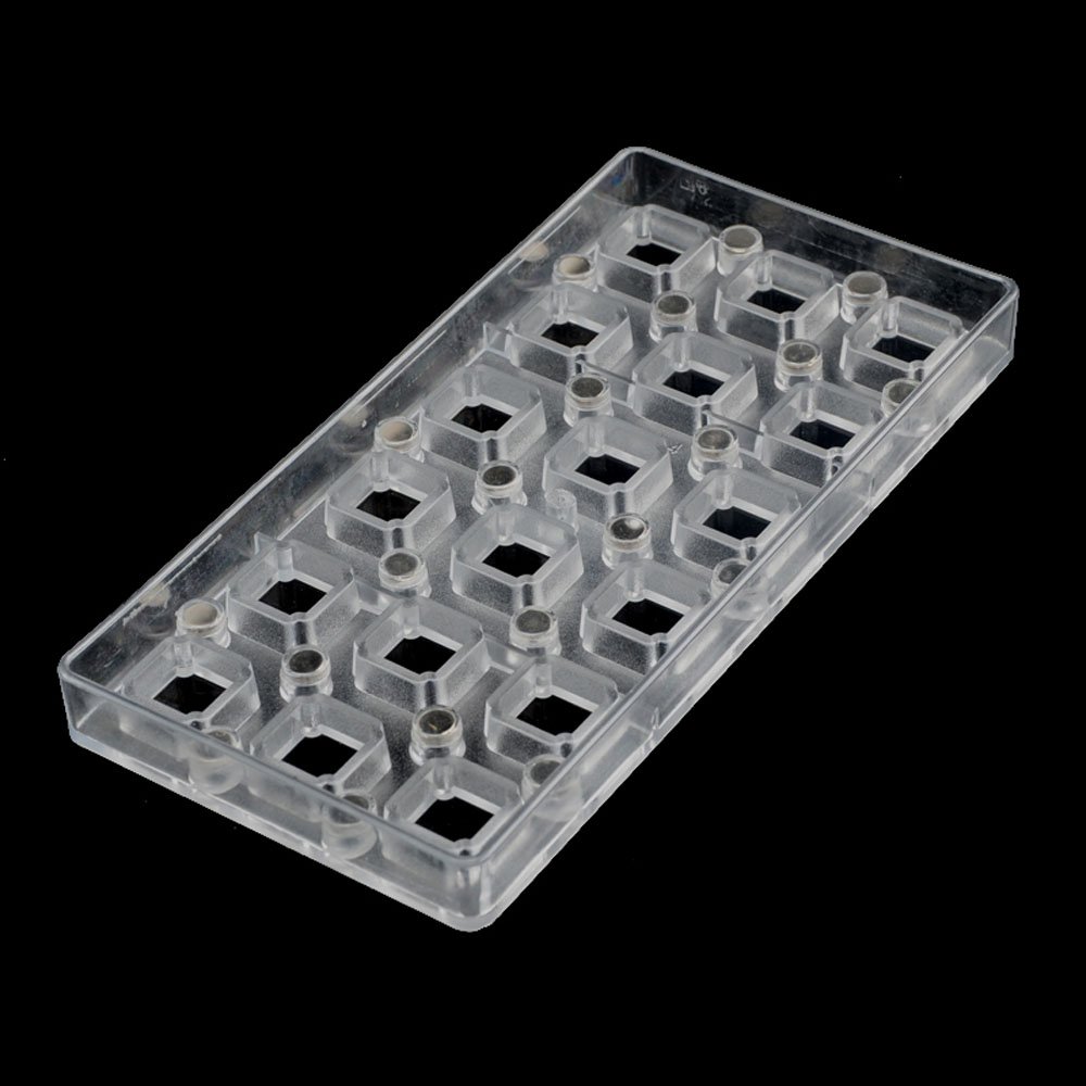 Premium Polycarbonate Chocolate Transfer Sheet Mold - DIY Handmade Candy Mould for Professional & Home Bakers - Square Shaped Magnetic Chocolate Mold (19346) - Perfect for Wedding Favors, Birthday Parties & Holiday Treats