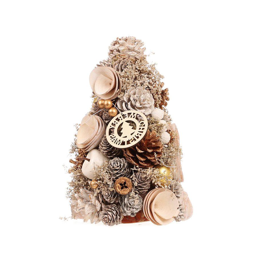 PASEO 23cm White Desktop Christmas Tree - Mini Holiday Decor for Home, Office, Party (240g) | Perfect for Christmas Decorations, Gift Giving & Festive Atmosphere