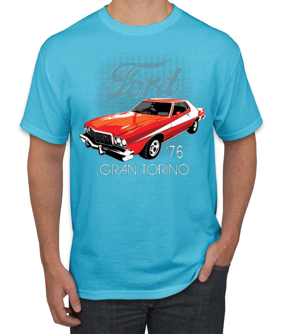 Vintage 1976 Ford Gran Torino Classic Car Graphic T-Shirt for Men - Retro Muscle Car Enthusiast Tee - Perfect for Car Shows, Casual Wear & Automotive Gifts
